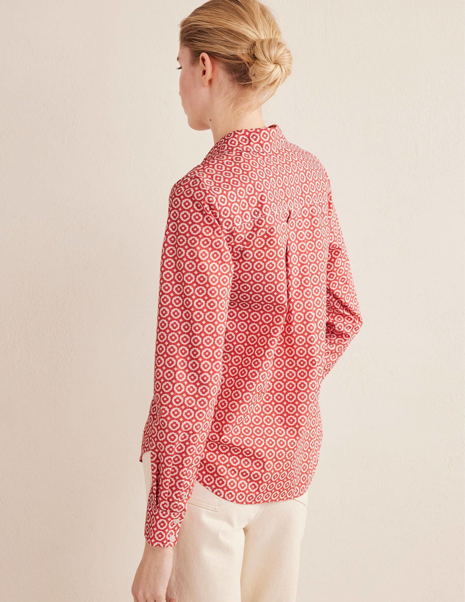 Straight Cotton Shirt-Faded Rose, Diamond Pop-3