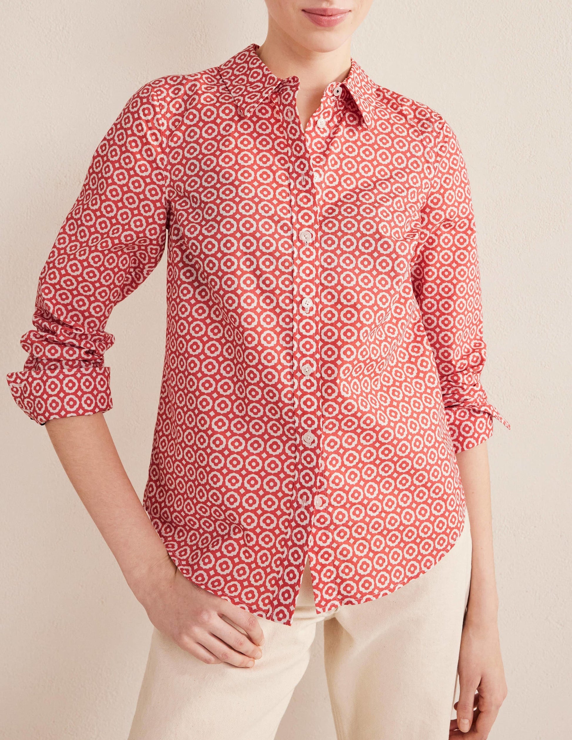 Straight Cotton Shirt-Faded Rose, Diamond Pop-4