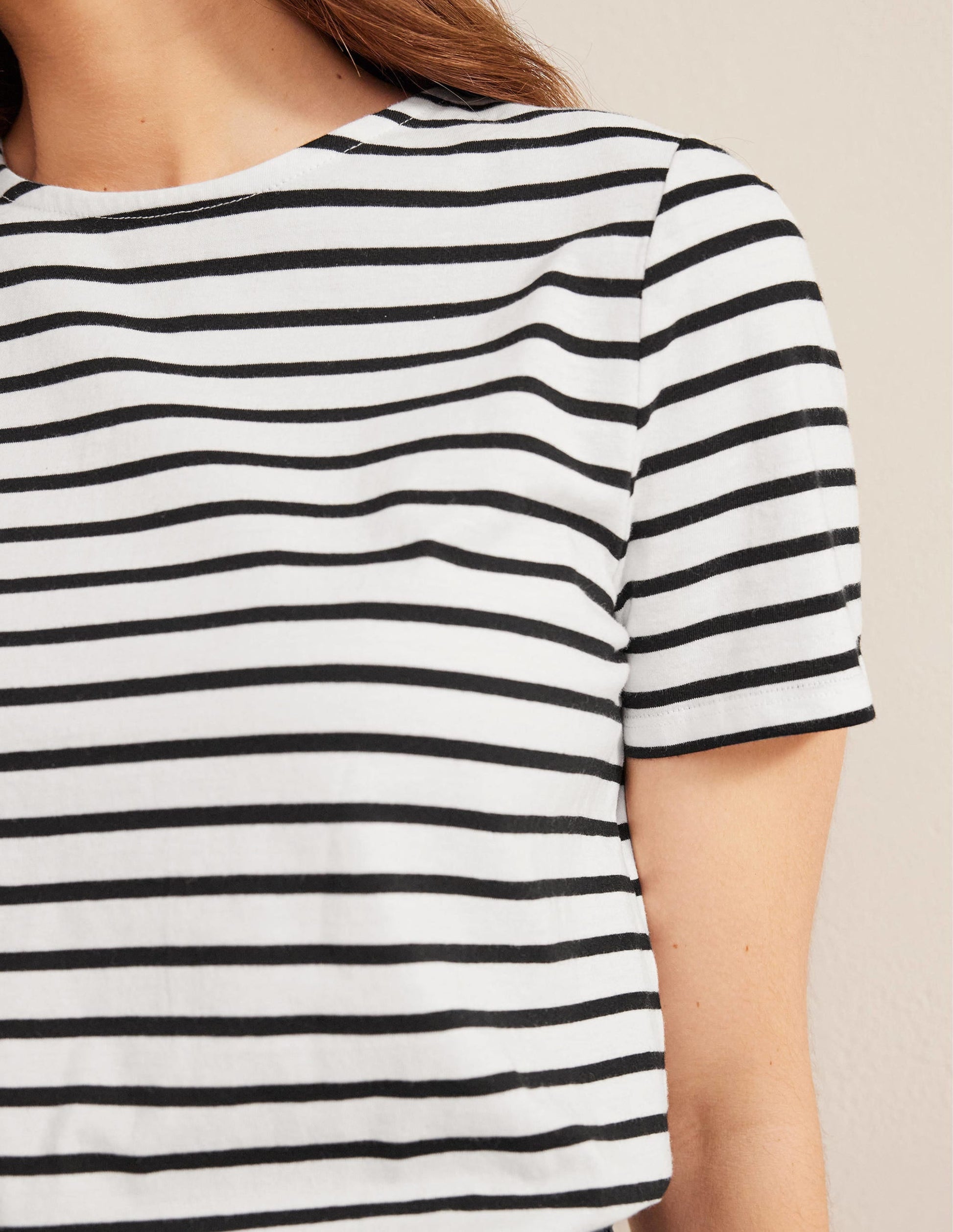 Bea Short Sleeve Breton-Ivory, Black-2