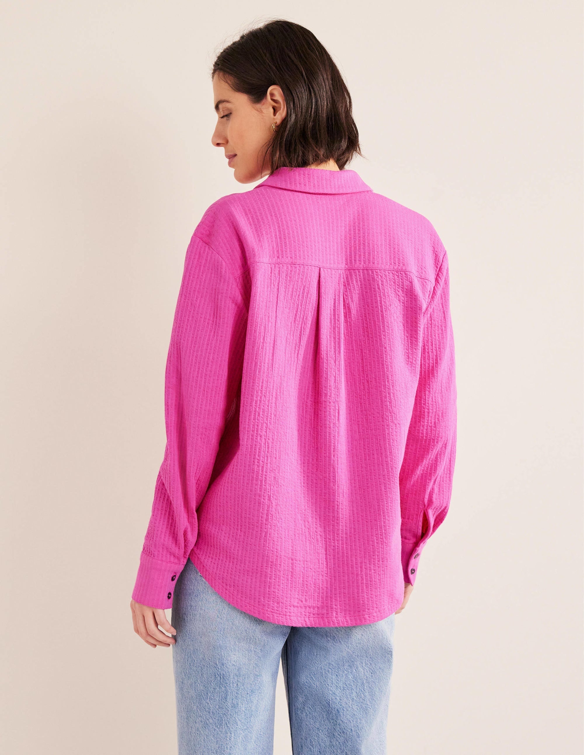 Textured Jersey Shirt-Rose Violet - Image 3