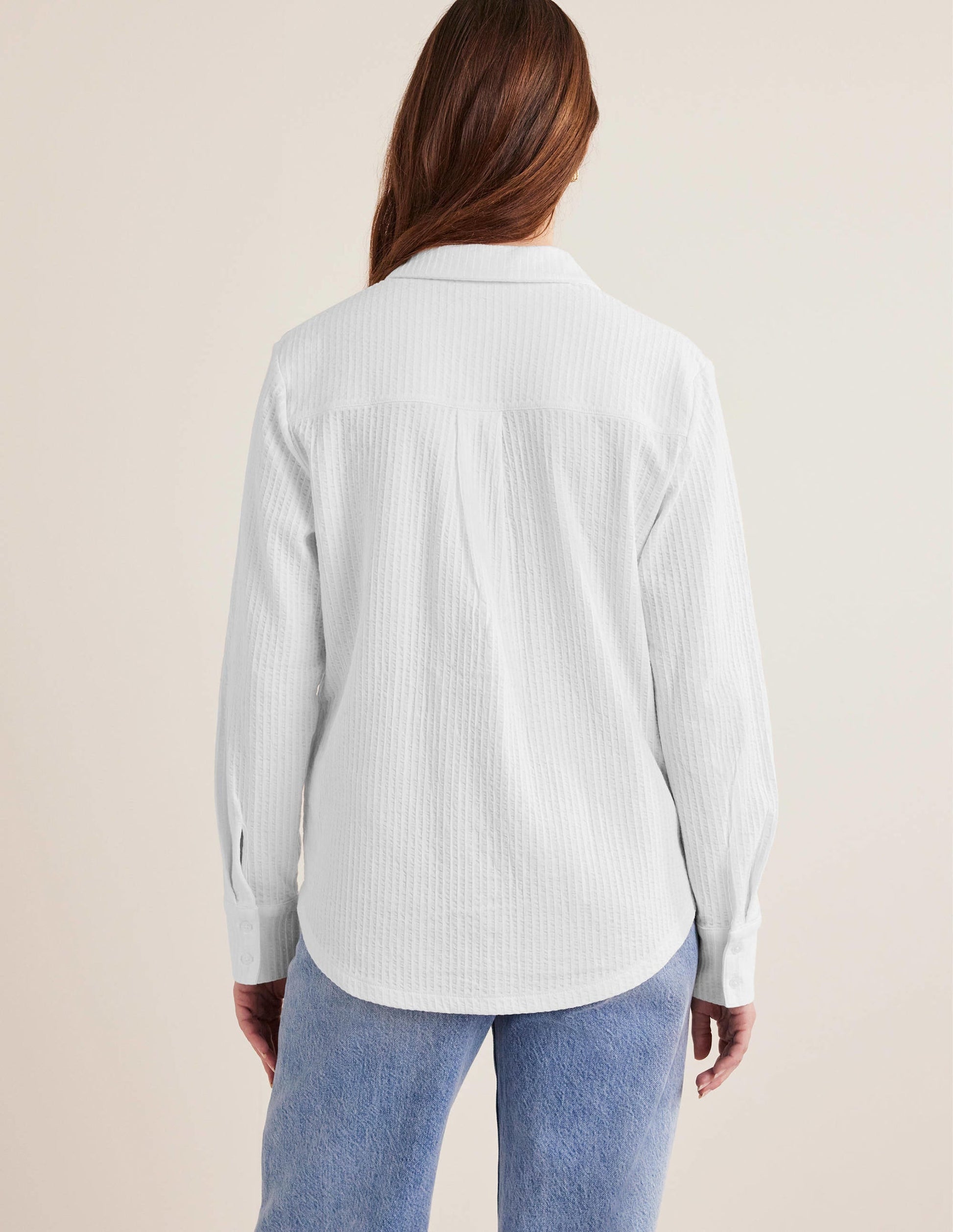 Textured Jersey Shirt-White-3