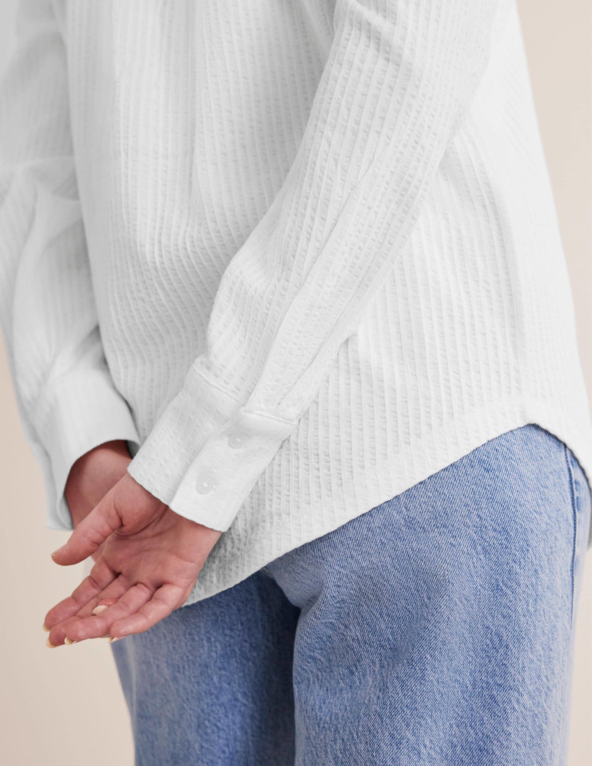 Textured Jersey Shirt-White-5