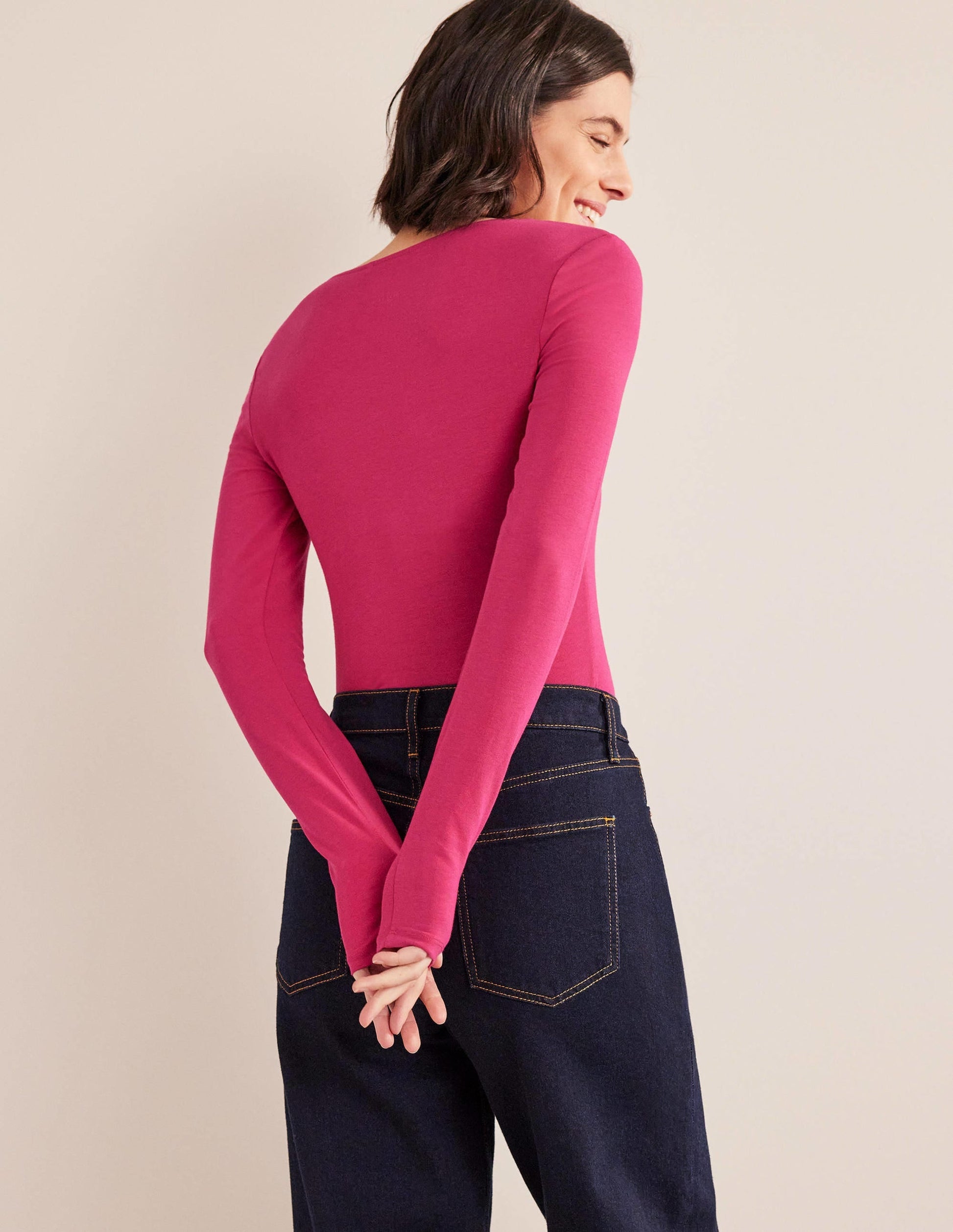 Double Layer Scoop Neck Top-Ruby-3