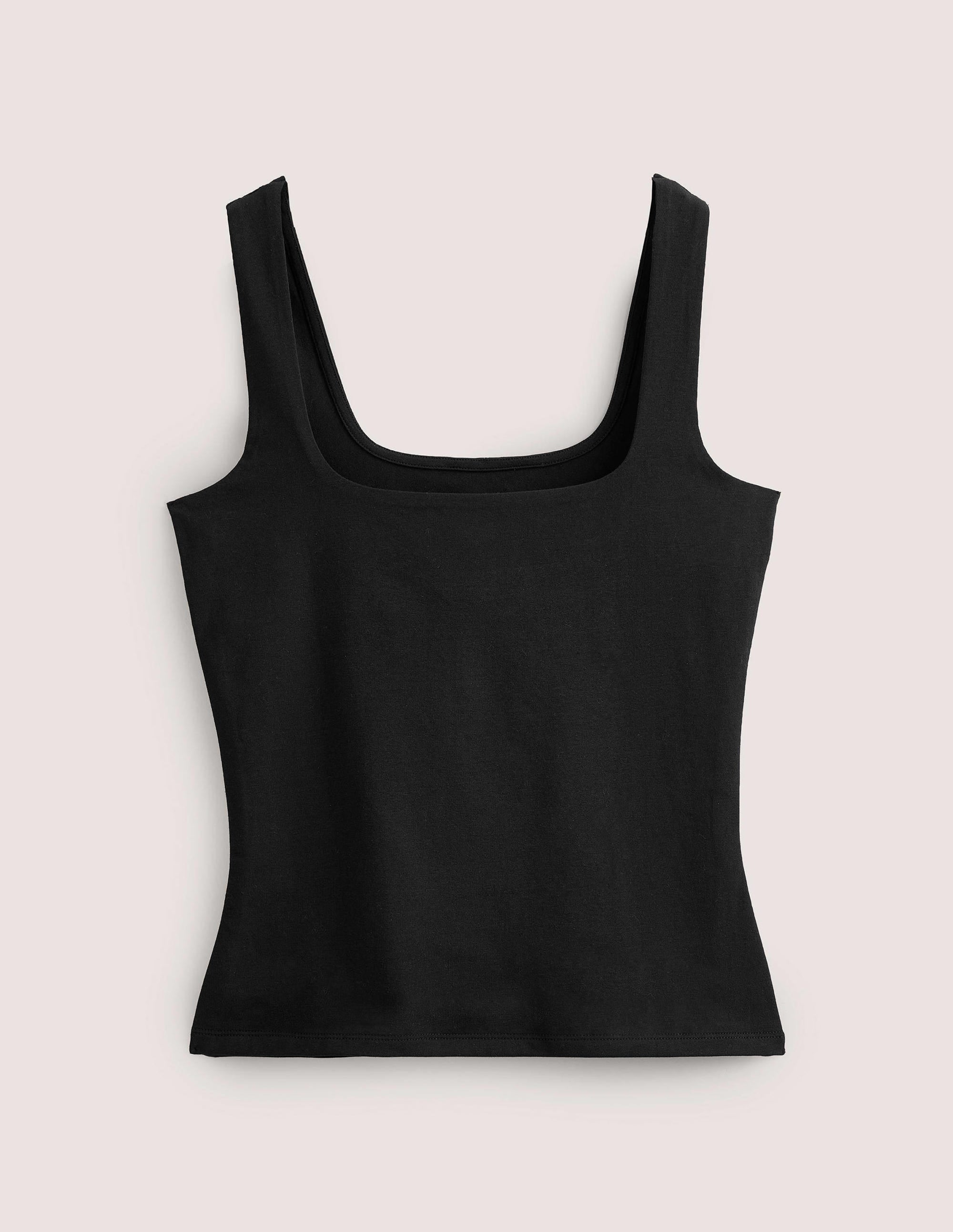 Double Layer Square Neck Vest-Black - Image 5