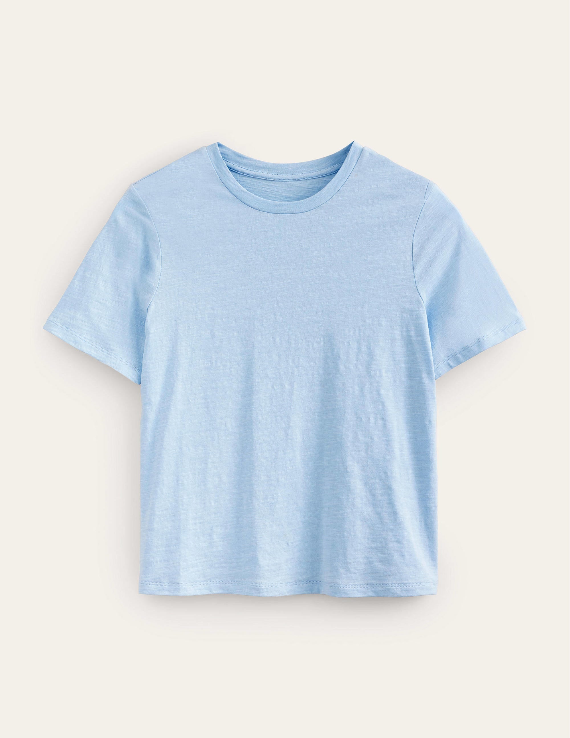 Cotton Crew Neck T-Shirt-Chambray Blue - Image 5