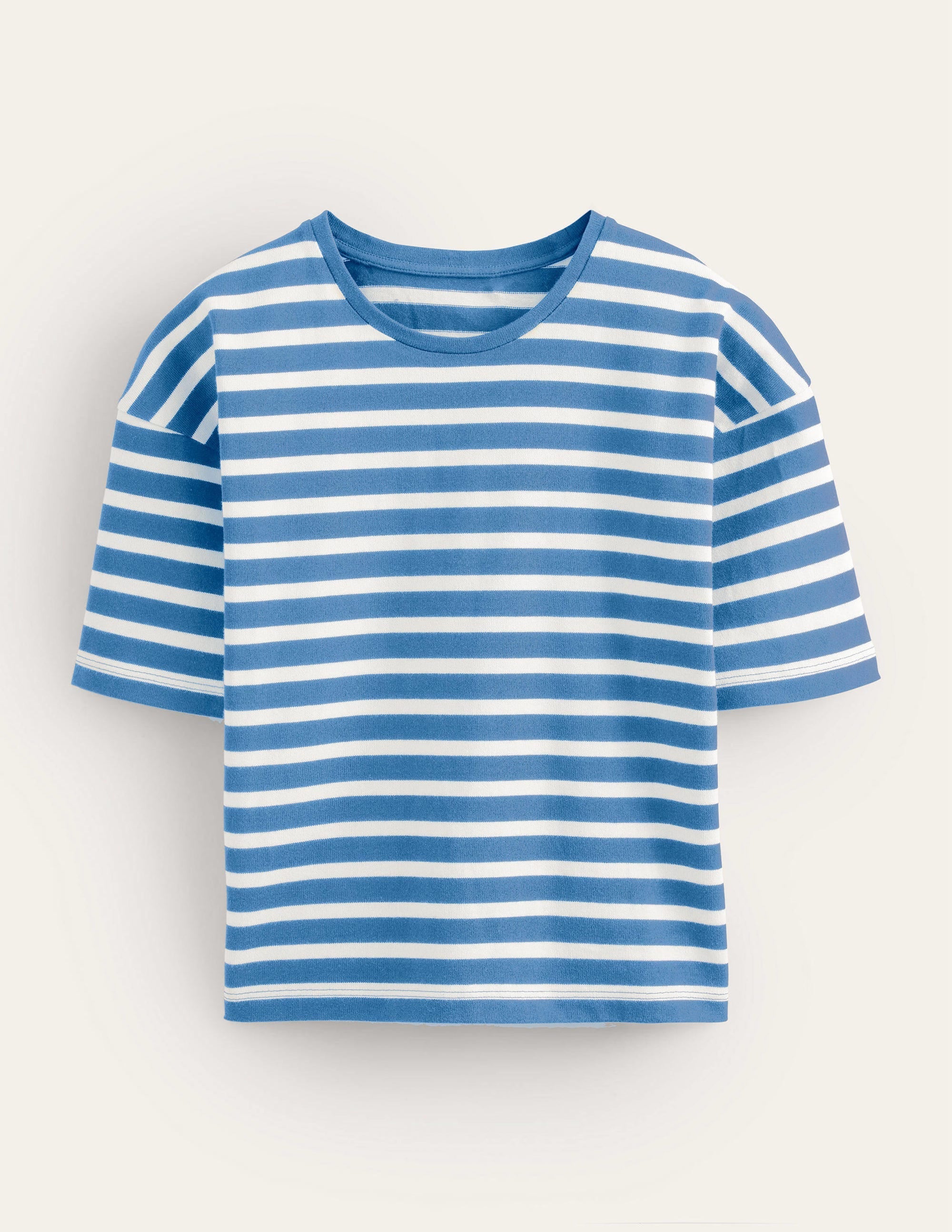 Heavyweight Breton T-Shirt-Porcelain Blue/Ivory Stripe - Image 5
