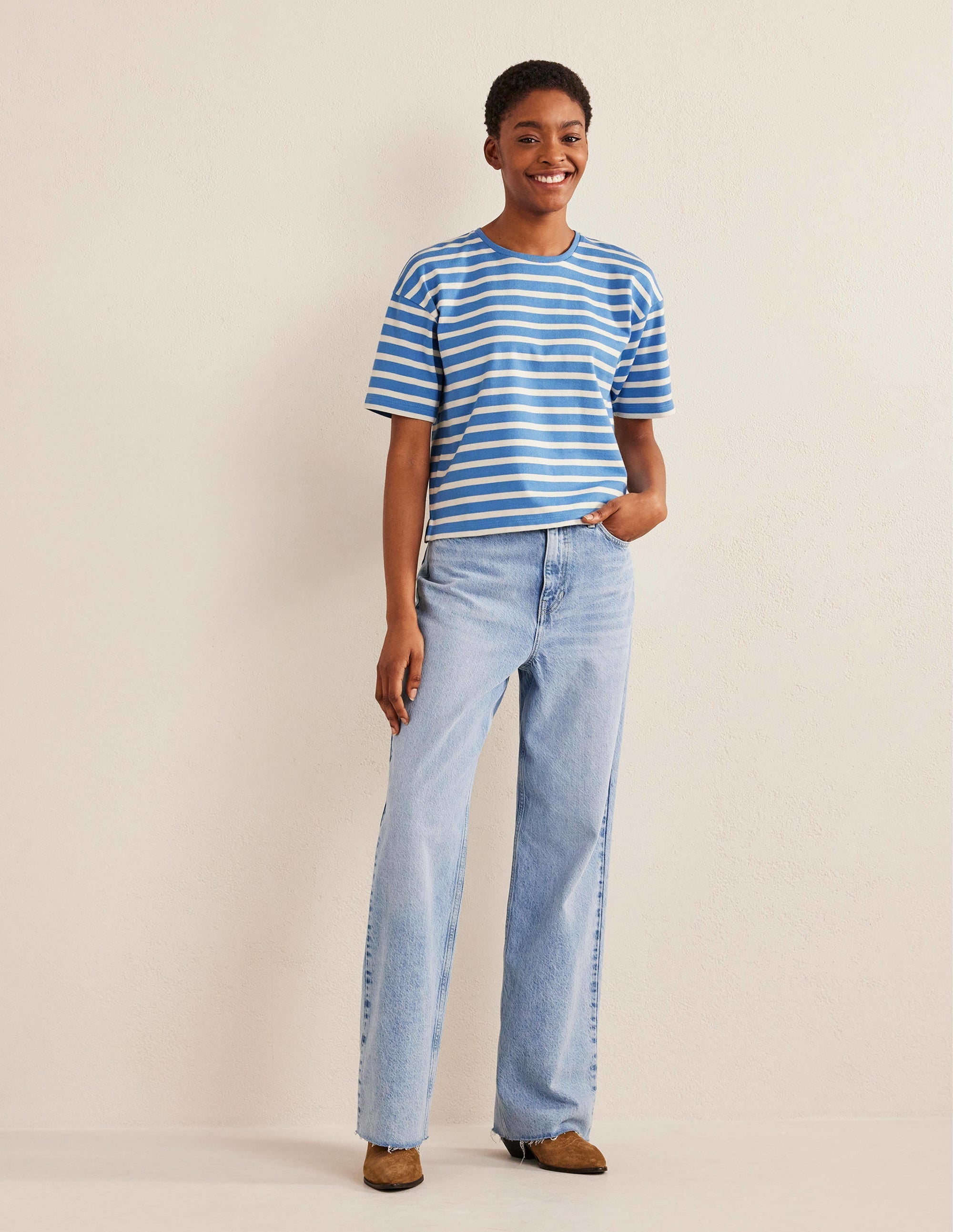 Heavyweight Breton T-Shirt-Porcelain Blue/Ivory Stripe - Image 4