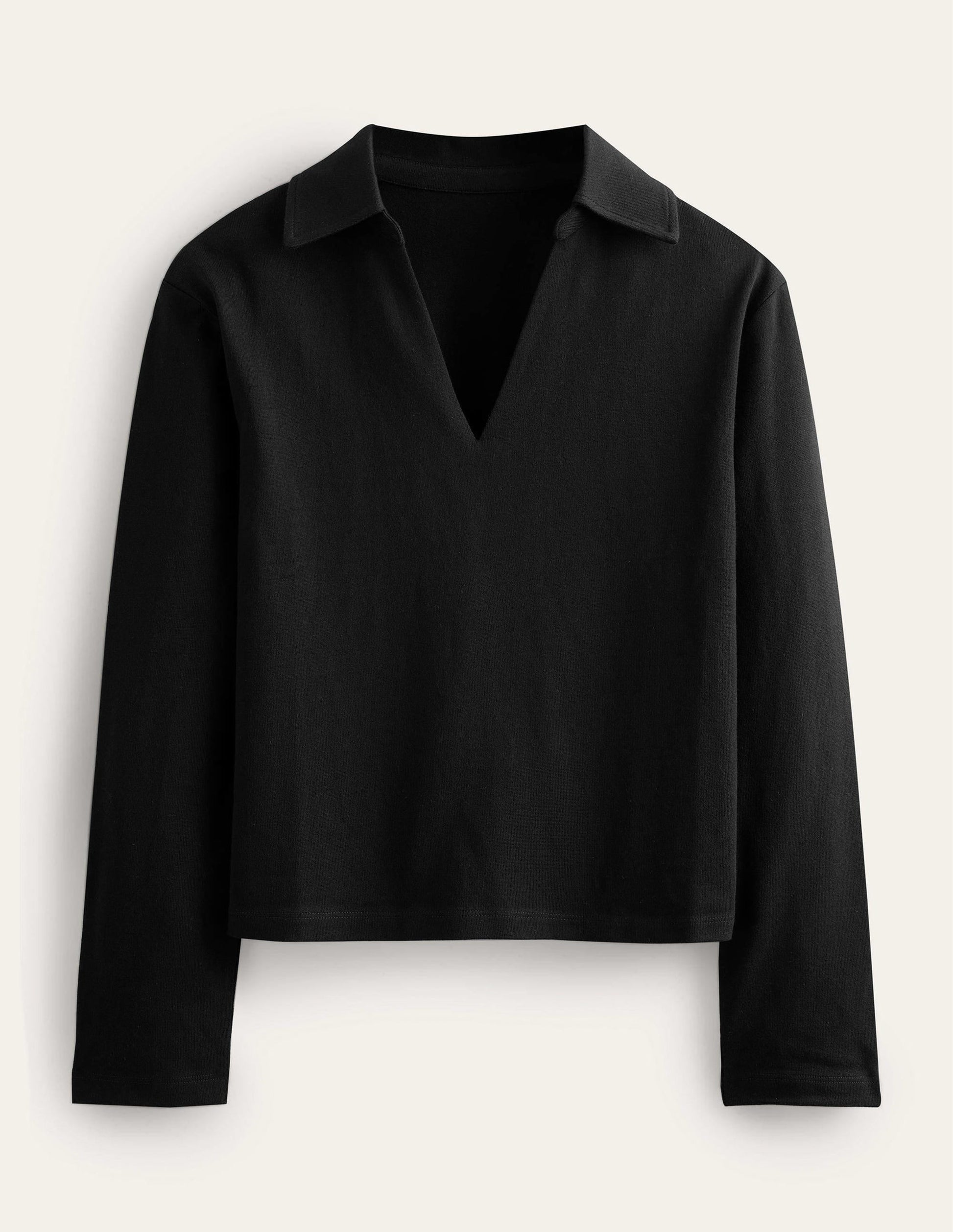 Notch Collar Stripe Top-Black-5