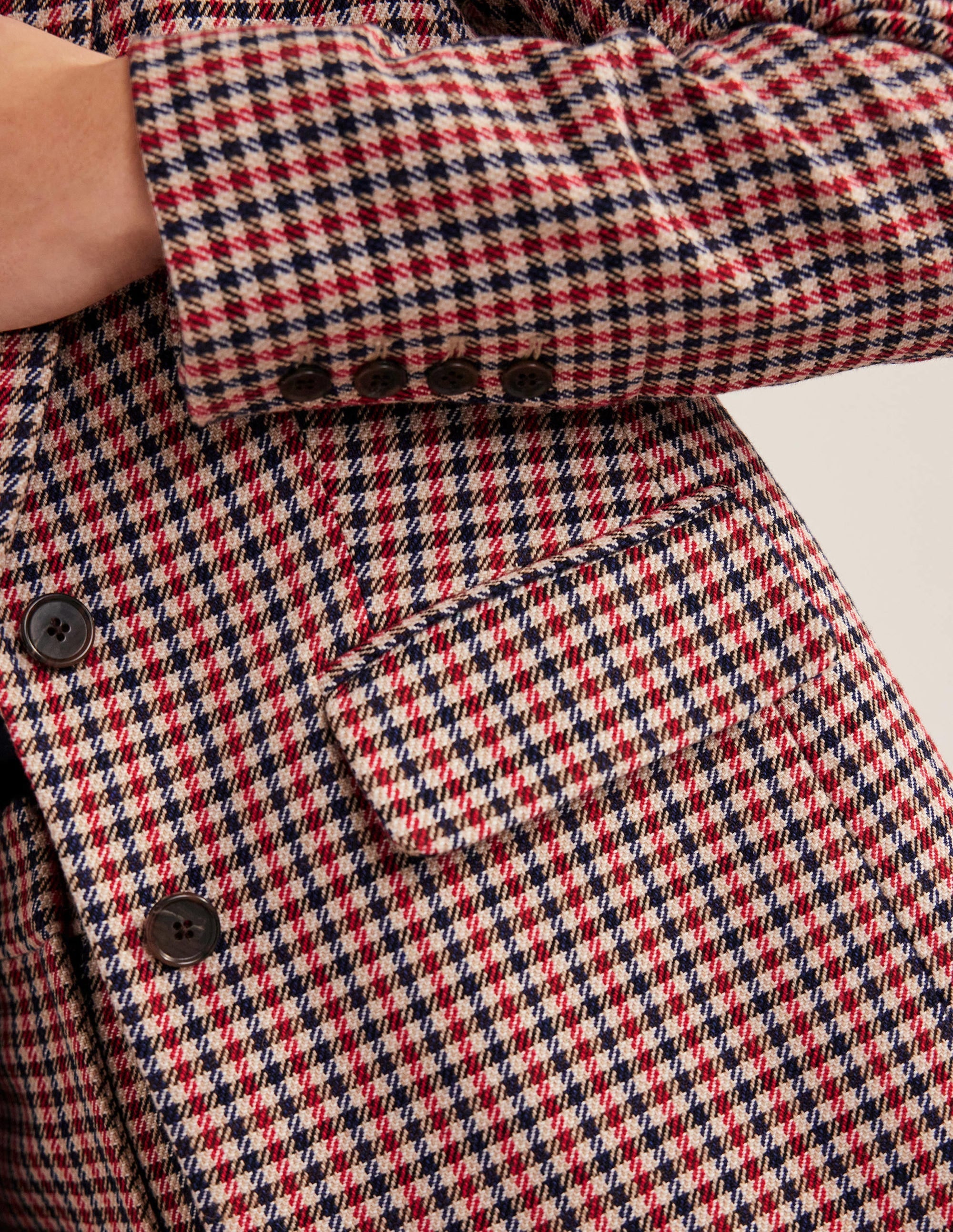 Bloomsbury Interest Blazer-Red, Navy, Camel Check - Image 2