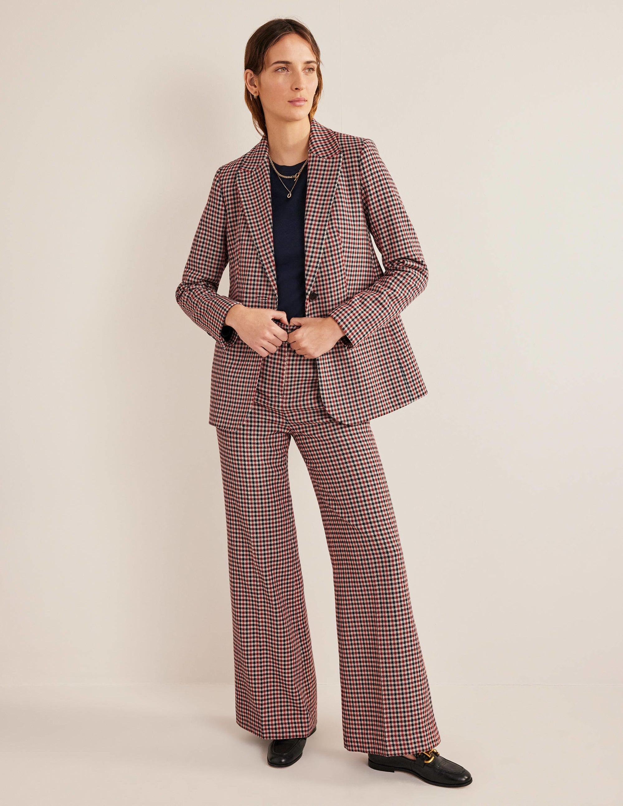 Bloomsbury Interest Blazer-Red, Navy, Camel Check - Image 4