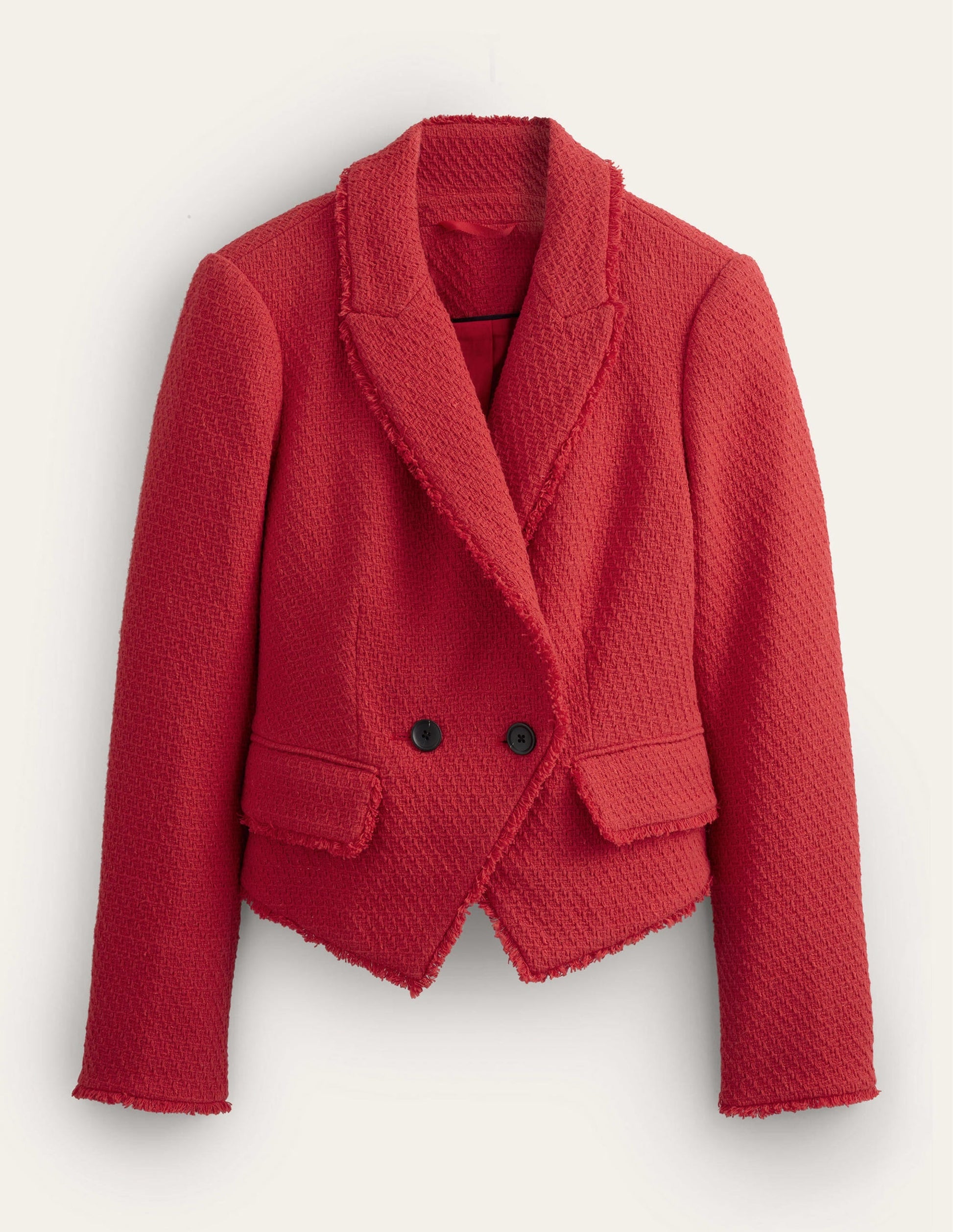 The York Cropped Cotton Blazer-Strawberry Tart-7