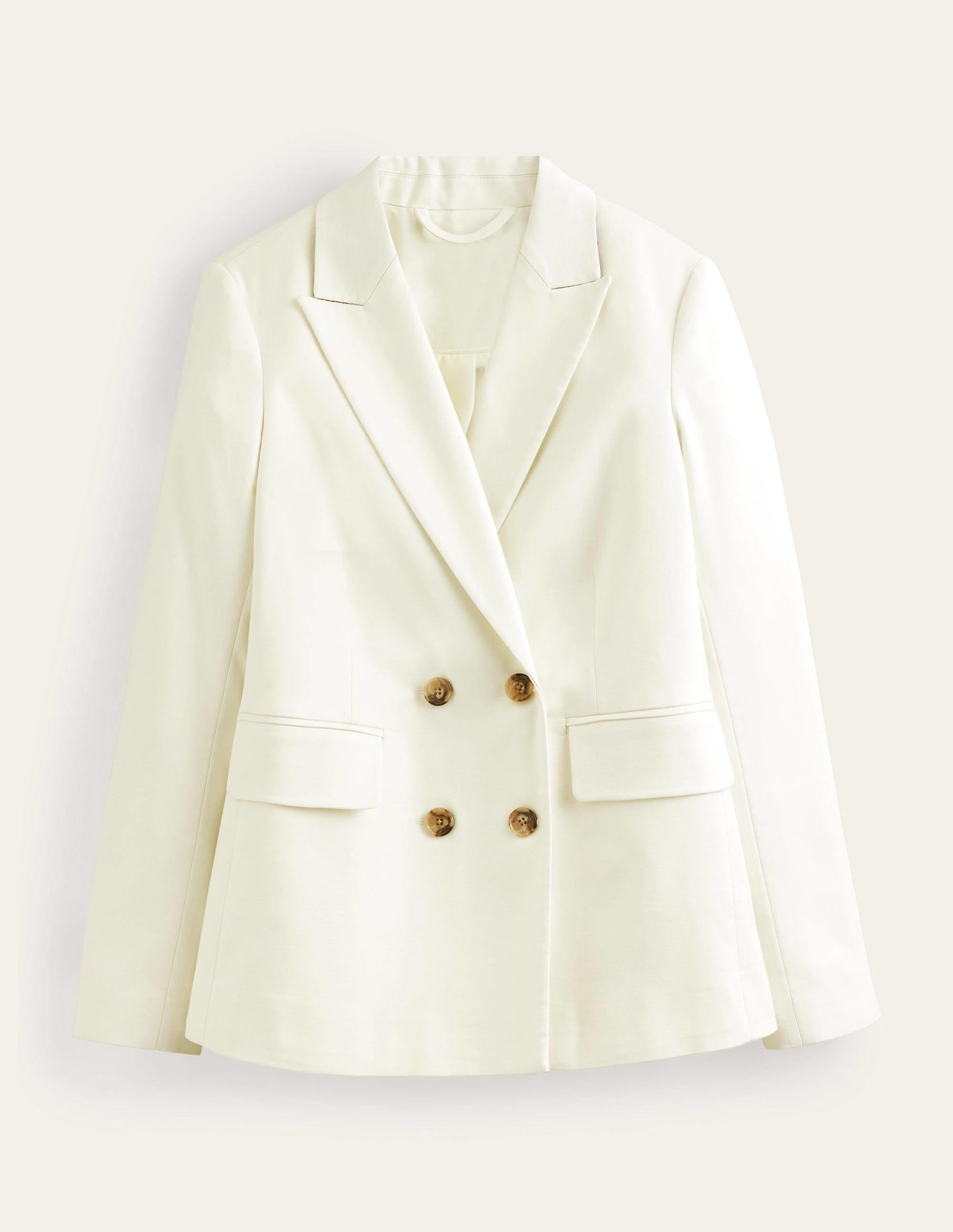 Double Breasted Twill Blazer-Ivory - Image 12