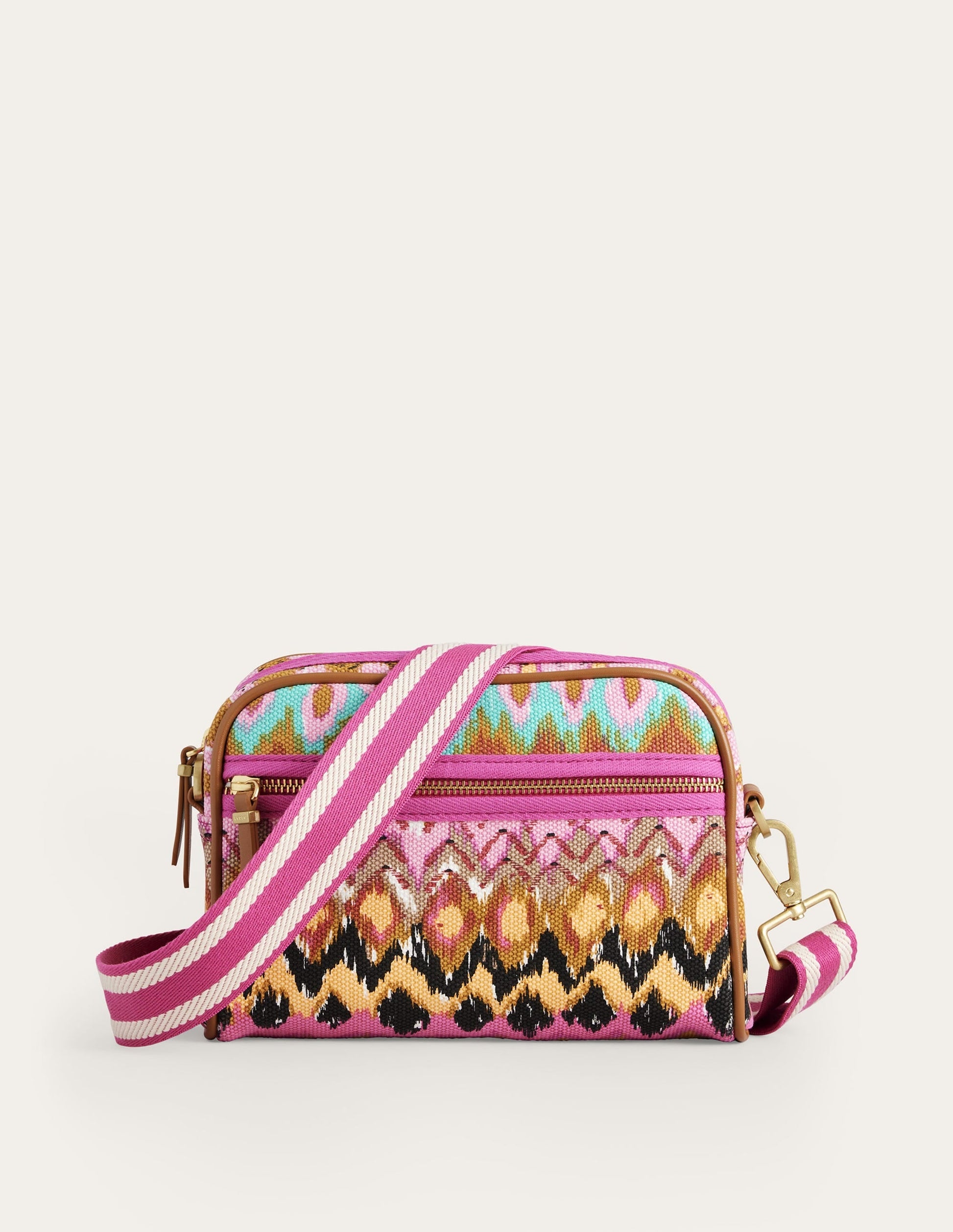 Canvas Cross-Body Bag-Multi, Ikat-1