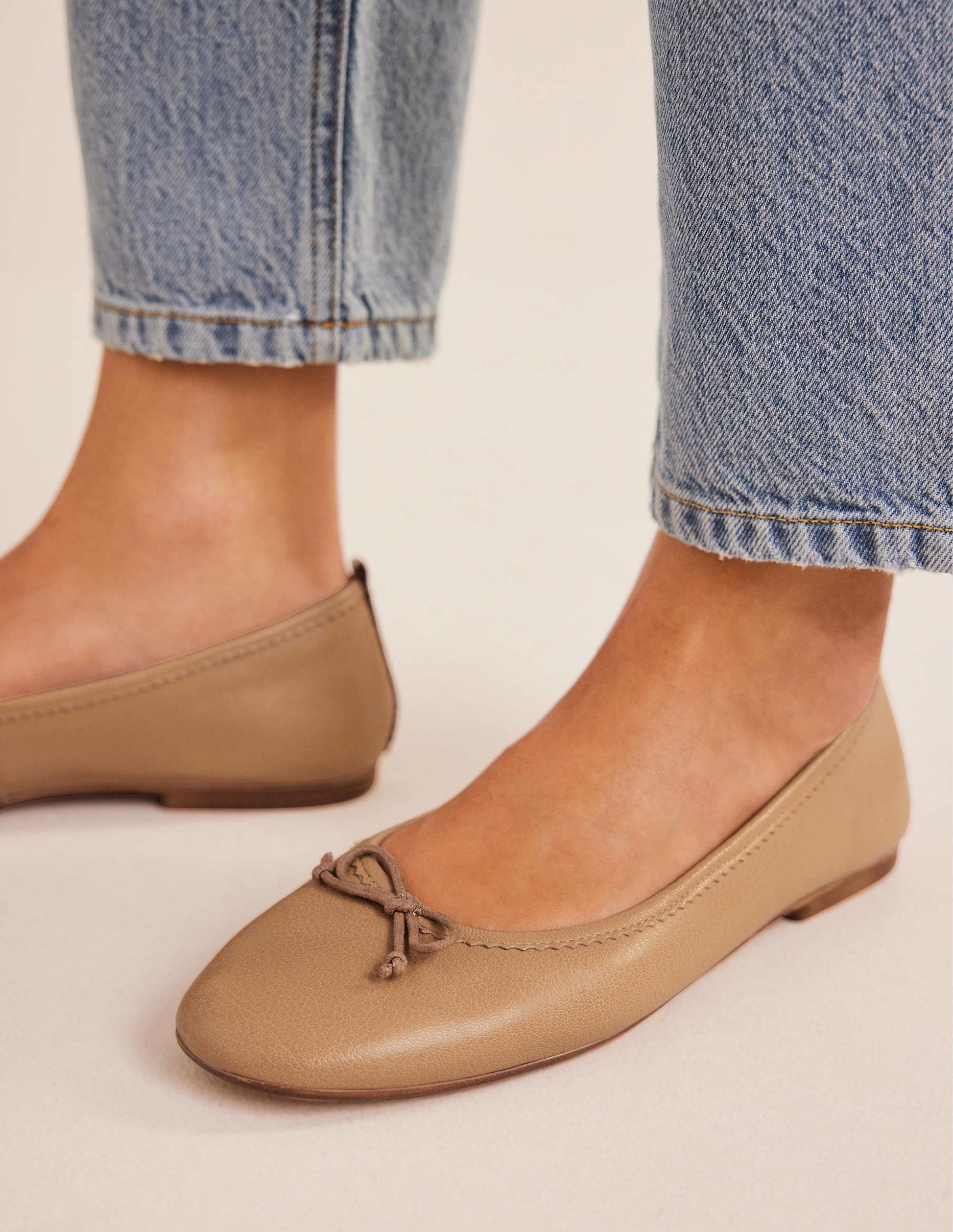 Kitty Flexi Sole Ballet Pumps-Embroidered Natural-1