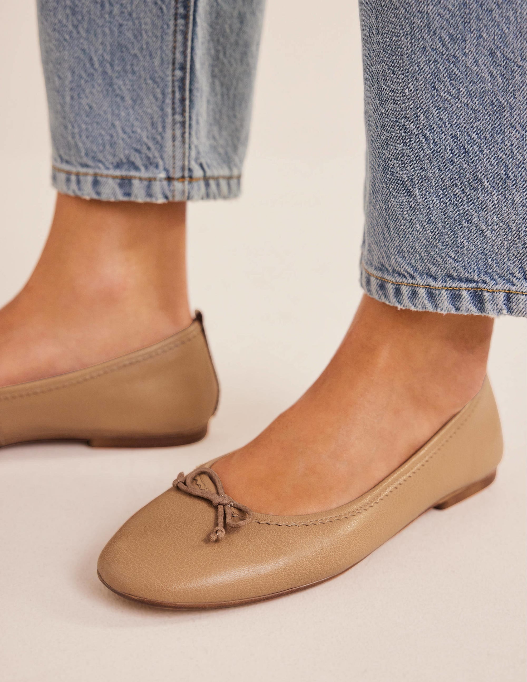 Kitty Flexi Sole Ballet Pumps-Embroidered Natural - Image 1