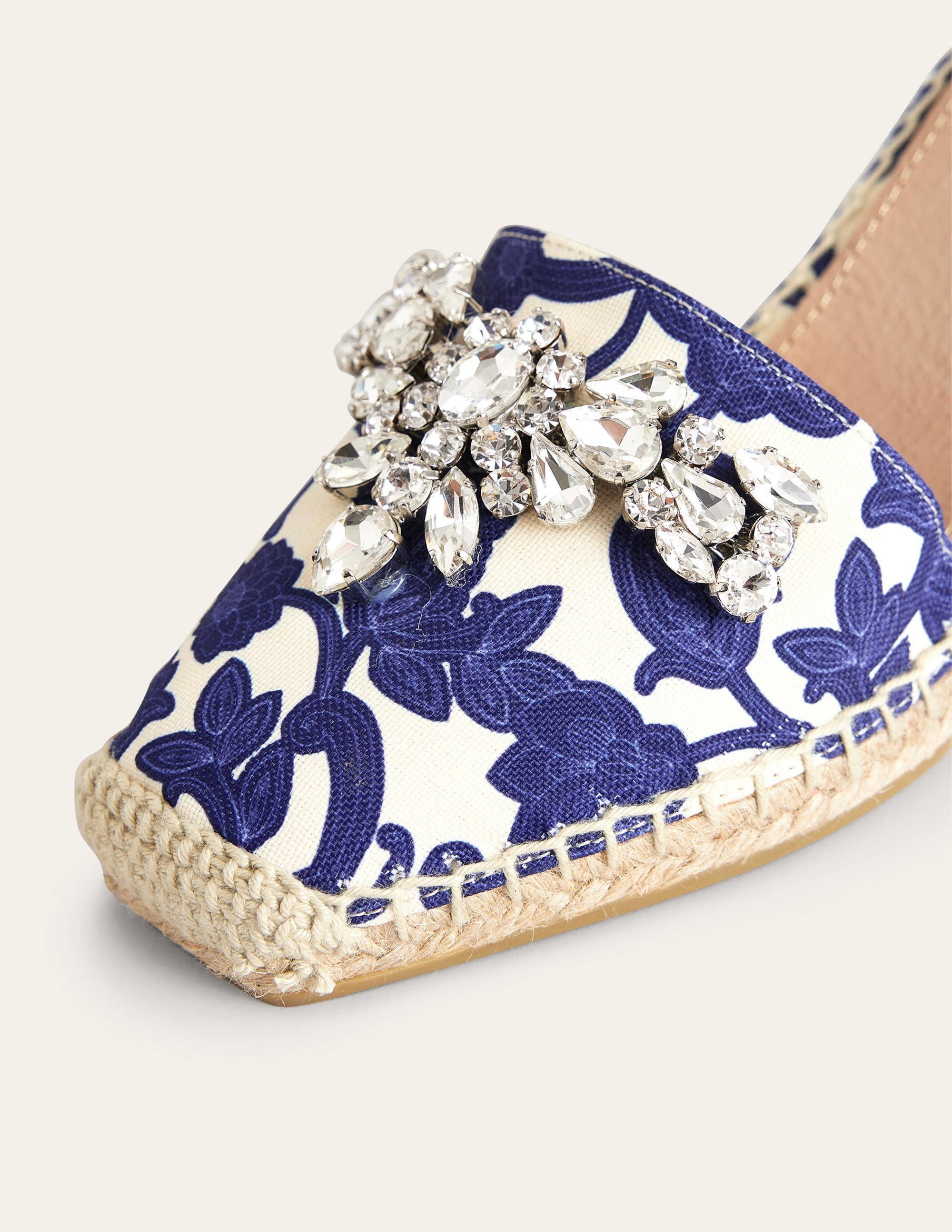 Embellished Espadrille Wedges-Blue Ribbon, Paisley Whirl - Image 3