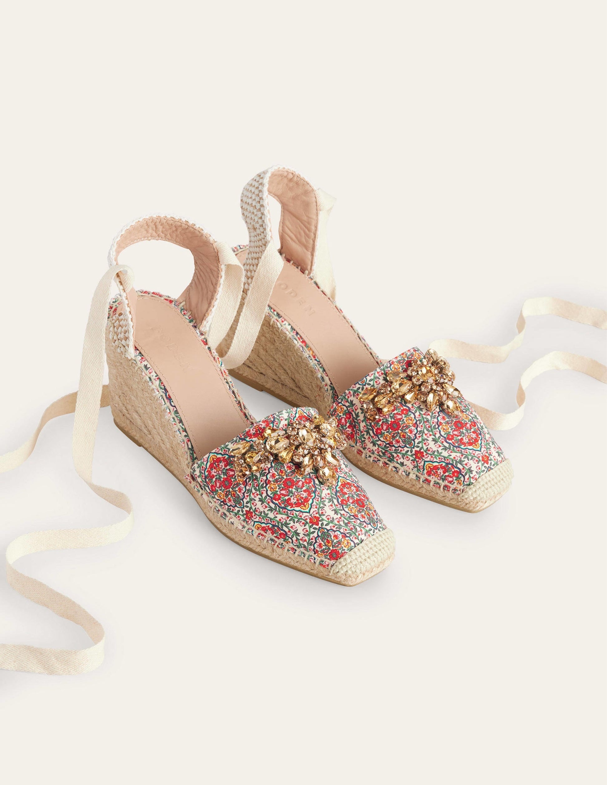 Embellished Espadrille Wedges-Multi, Vine Terrace-2