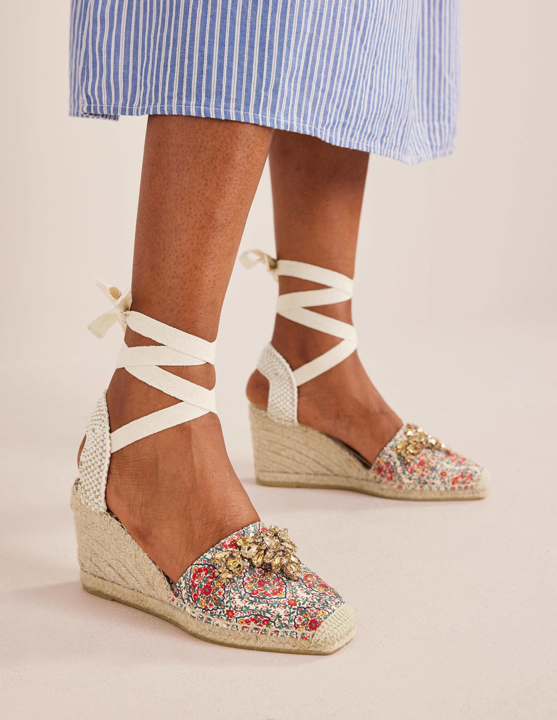 Embellished Espadrille Wedges-Multi, Vine Terrace-3
