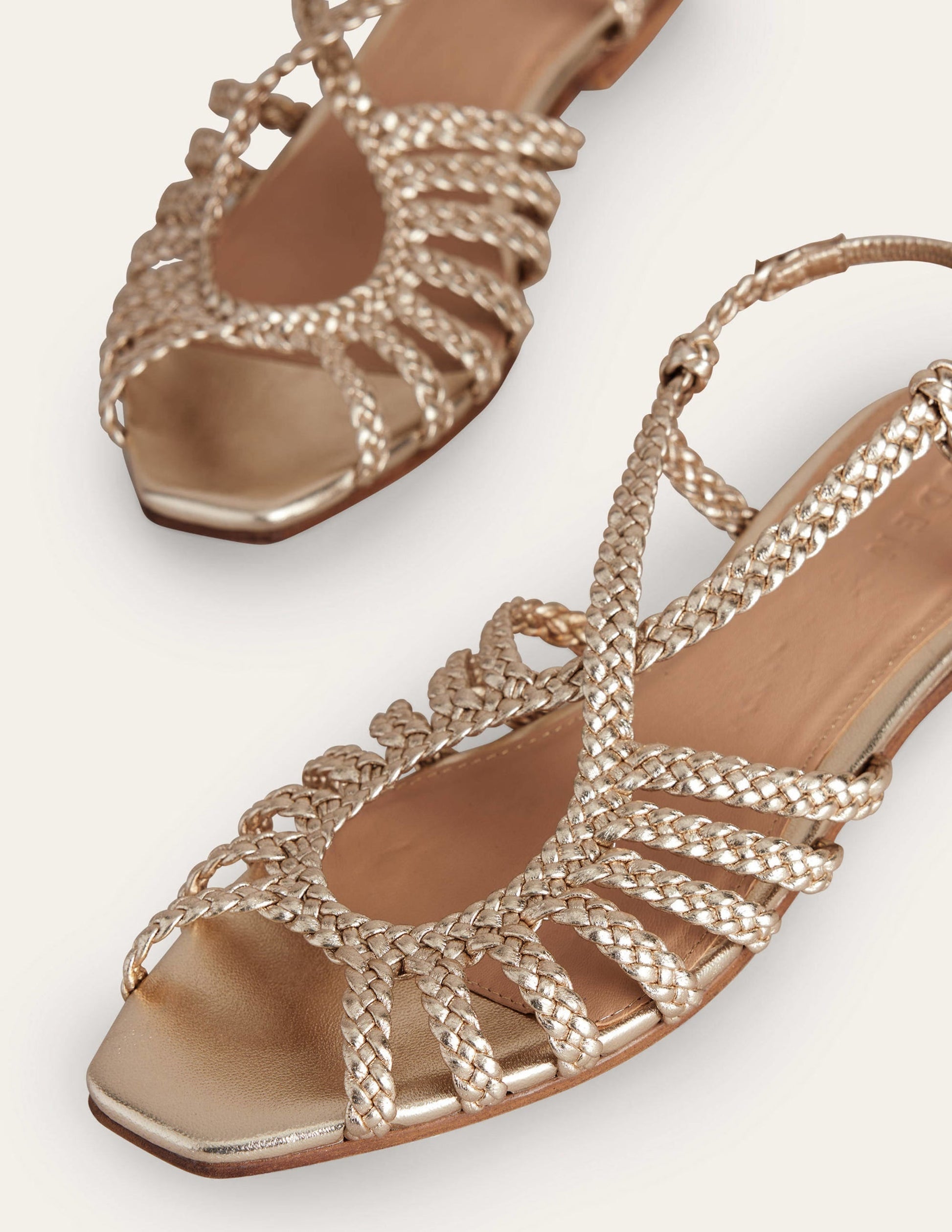 Woven Multistrap Flat Sandals-Gold-4