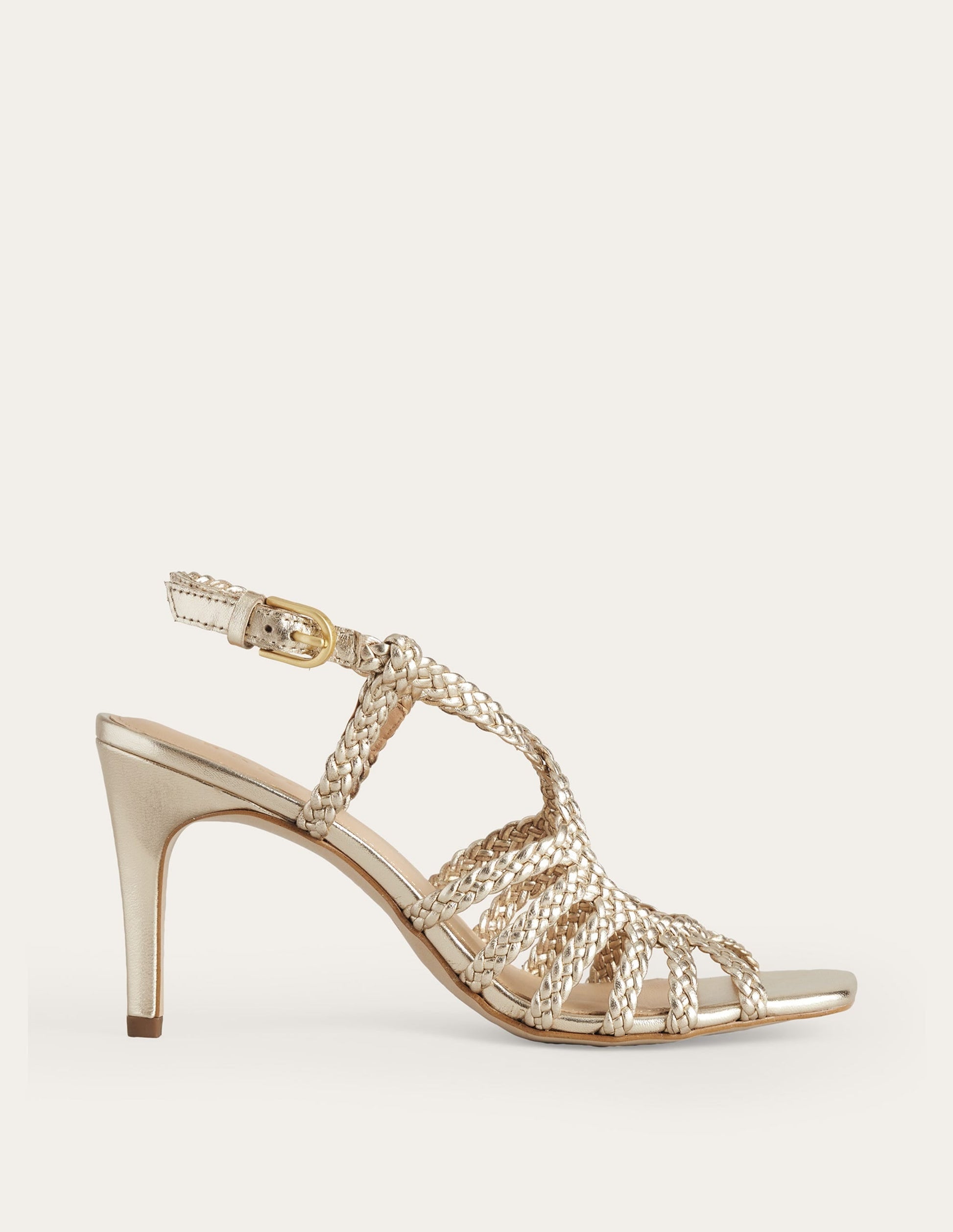 Woven Multistrap Heeled Sandal-Gold-1