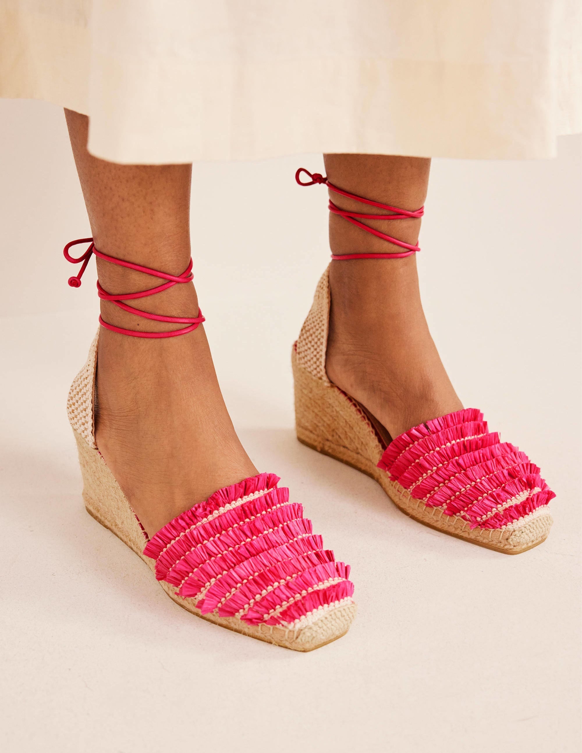 Ankle Tie Wedge Espadrille-Festival Pink - Image 4