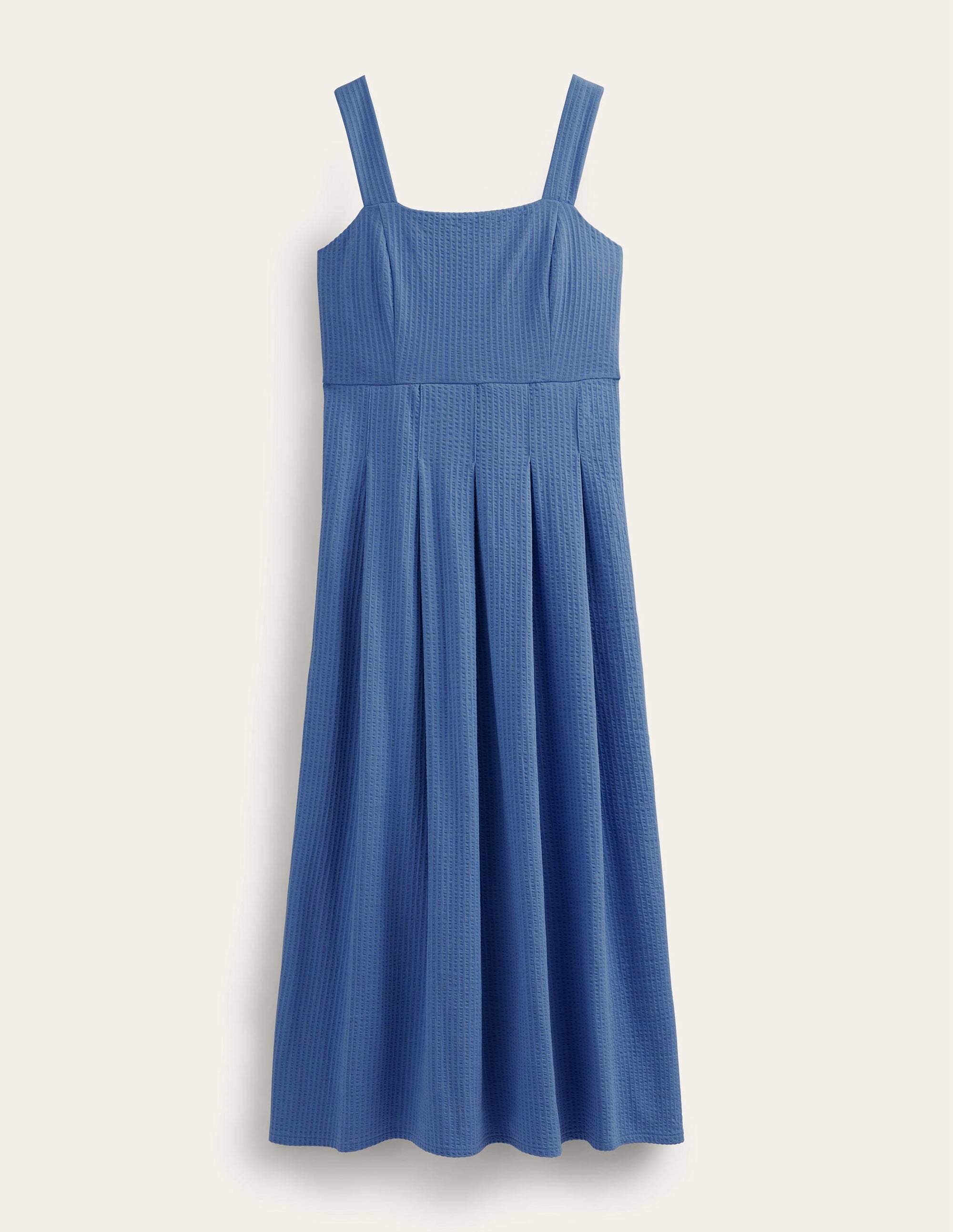 Strappy Seersucker Midi Dress-Porcelain Blue - Image 6