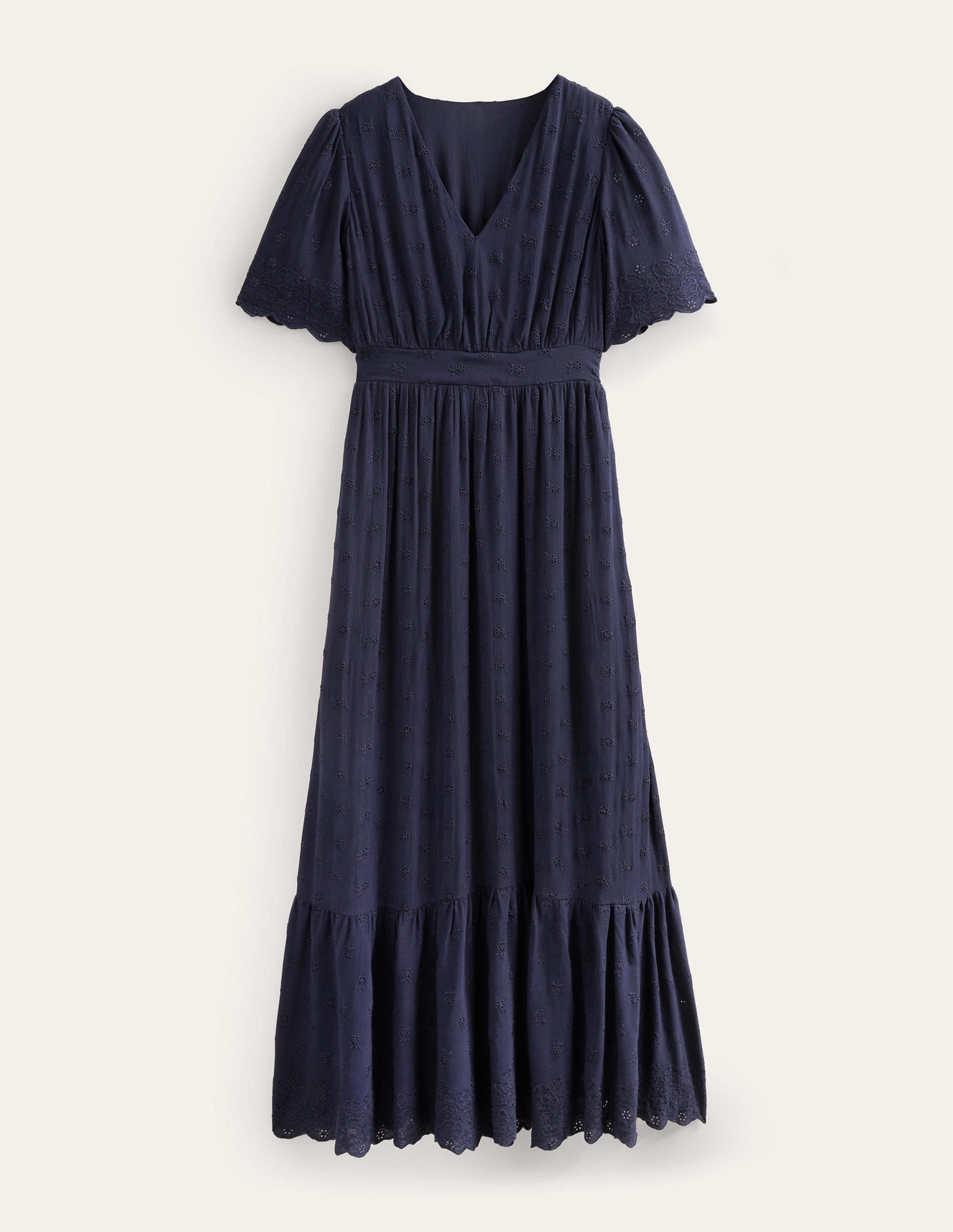 Broderie Maxi Dress-True Navy - Image 6