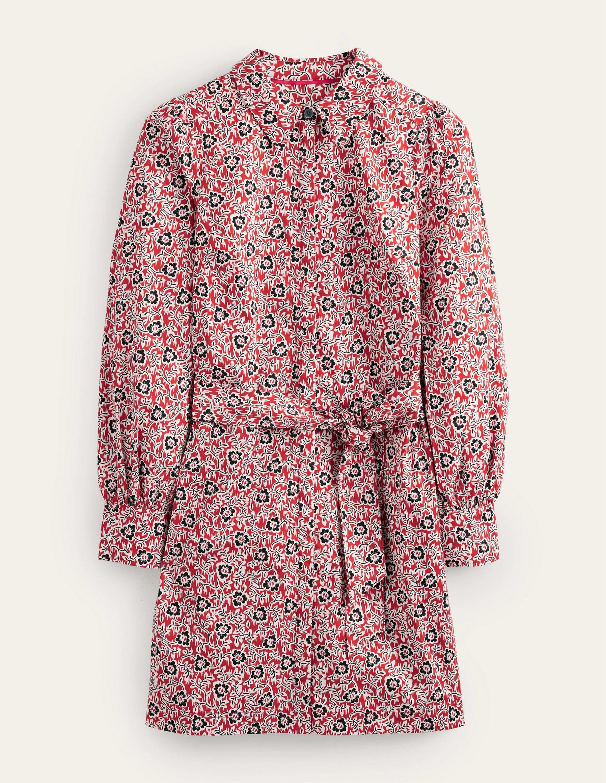Mini Shift Shirt Dress-Tomato, Clover Swirl-5