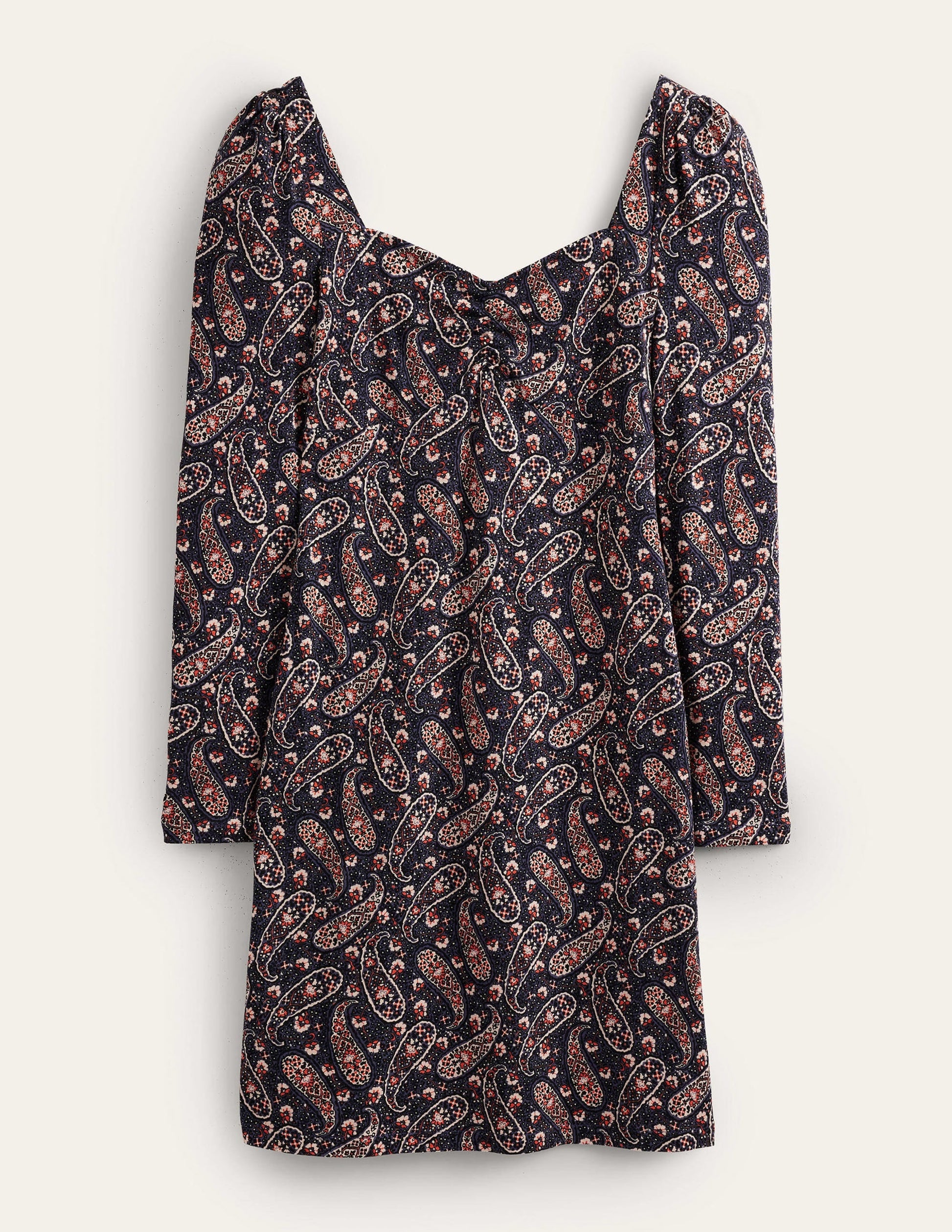 Sweetheart Jersey Mini Dress-Multi, Paisley Blooms-5