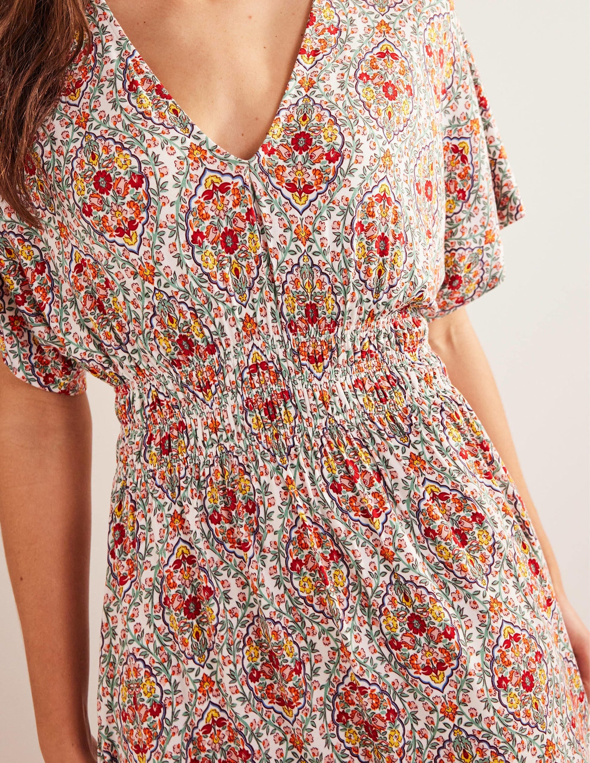 Smock Waist Jersey Maxi Dress-Multi, Vine Terrace-2