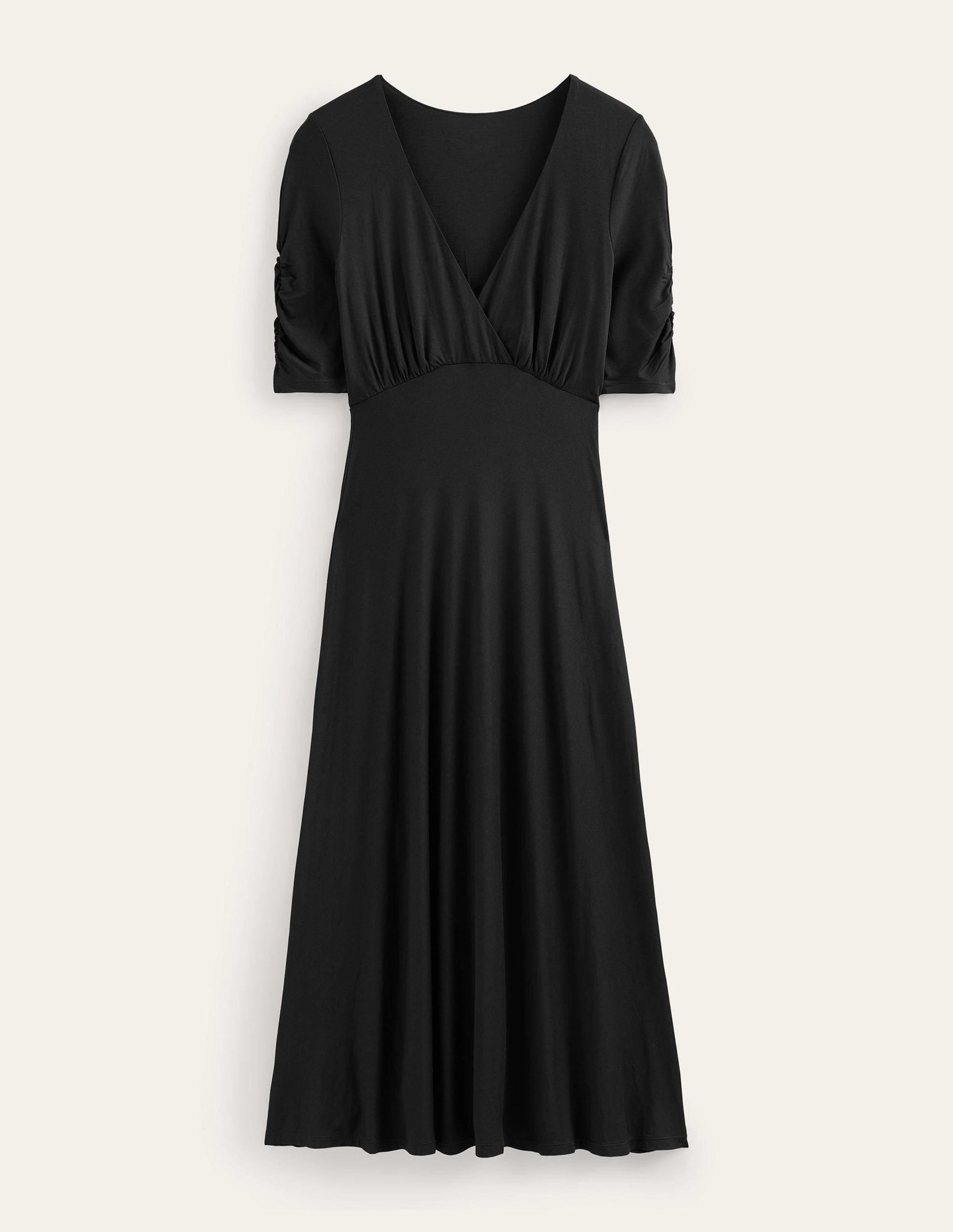 Rebecca Jersey Midi Tea Dress-Black-5