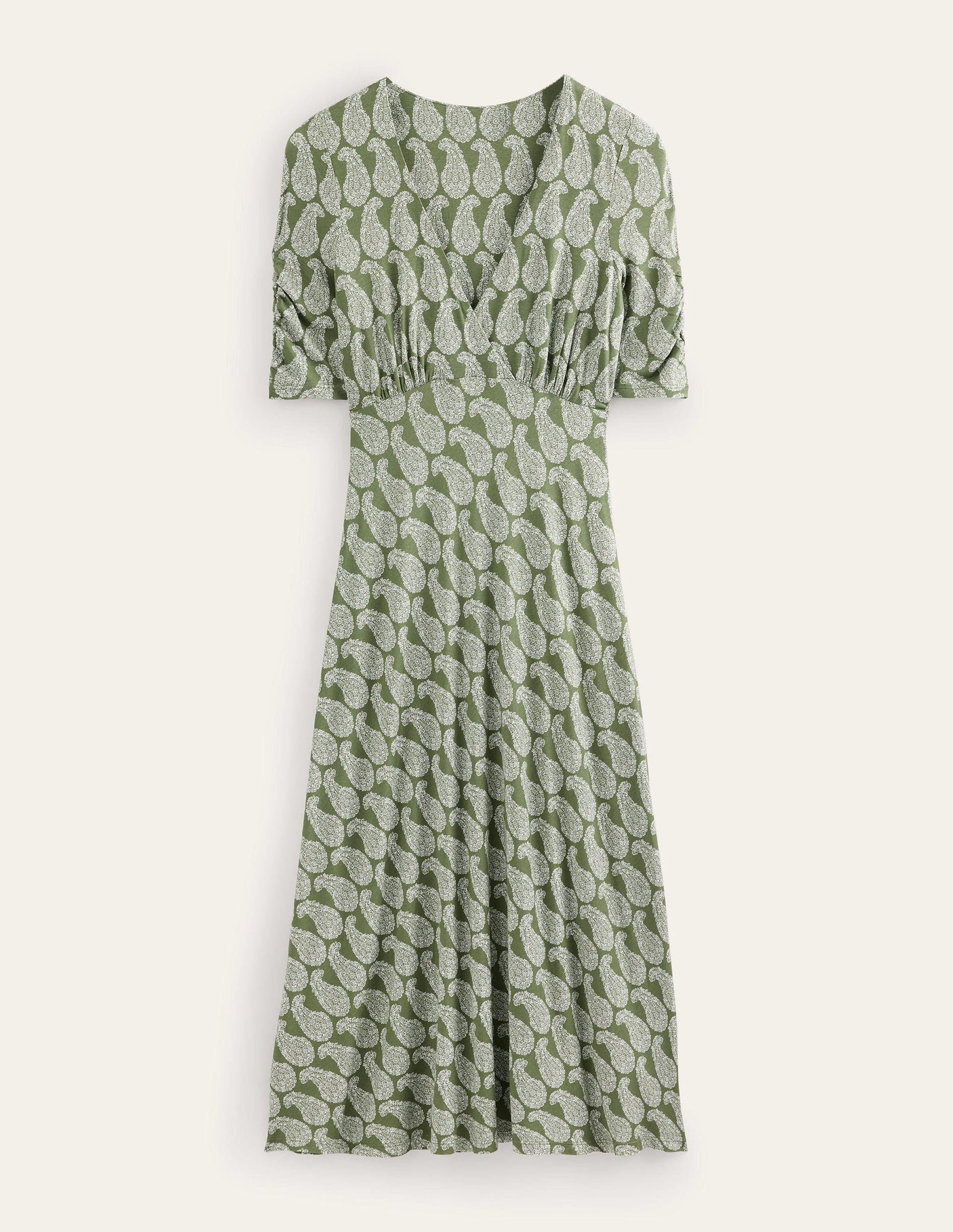 Rebecca Jersey Midi Tea Dress-Spruce, Sweet Paisley-5