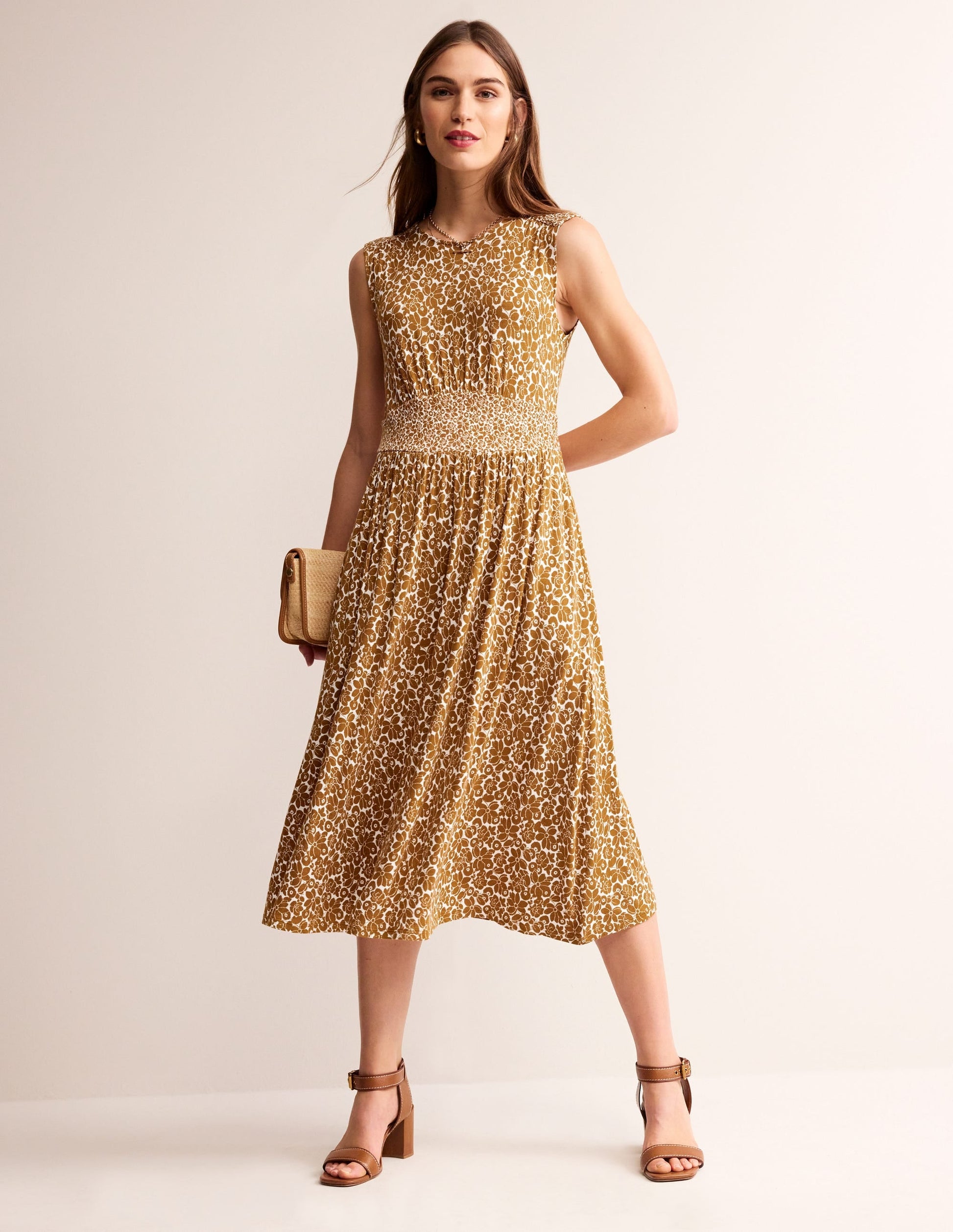 Thea Sleeveless Midi Dress-Bronze Brown, Bloomsbury Pop-6