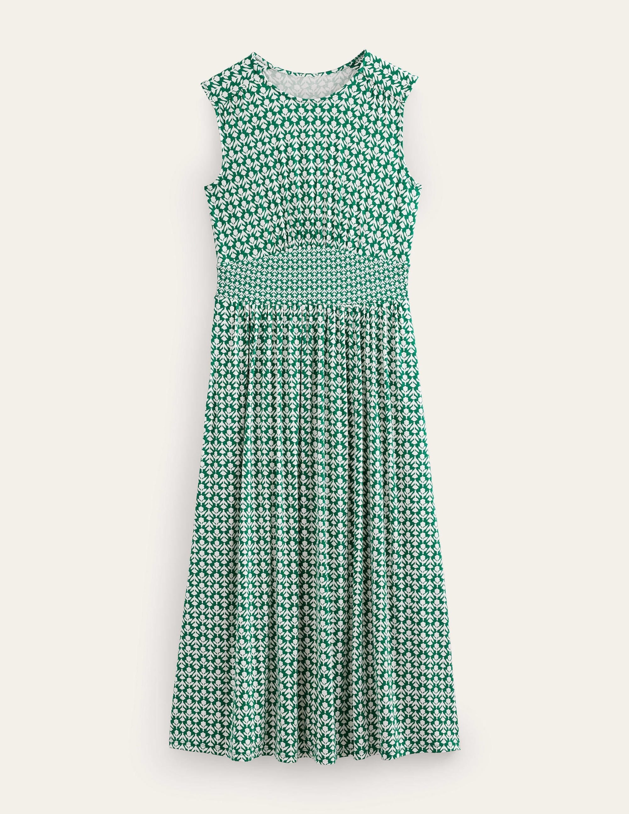 Thea Sleeveless Midi Dress-Bottle Green, Tulip Pop - Image 5