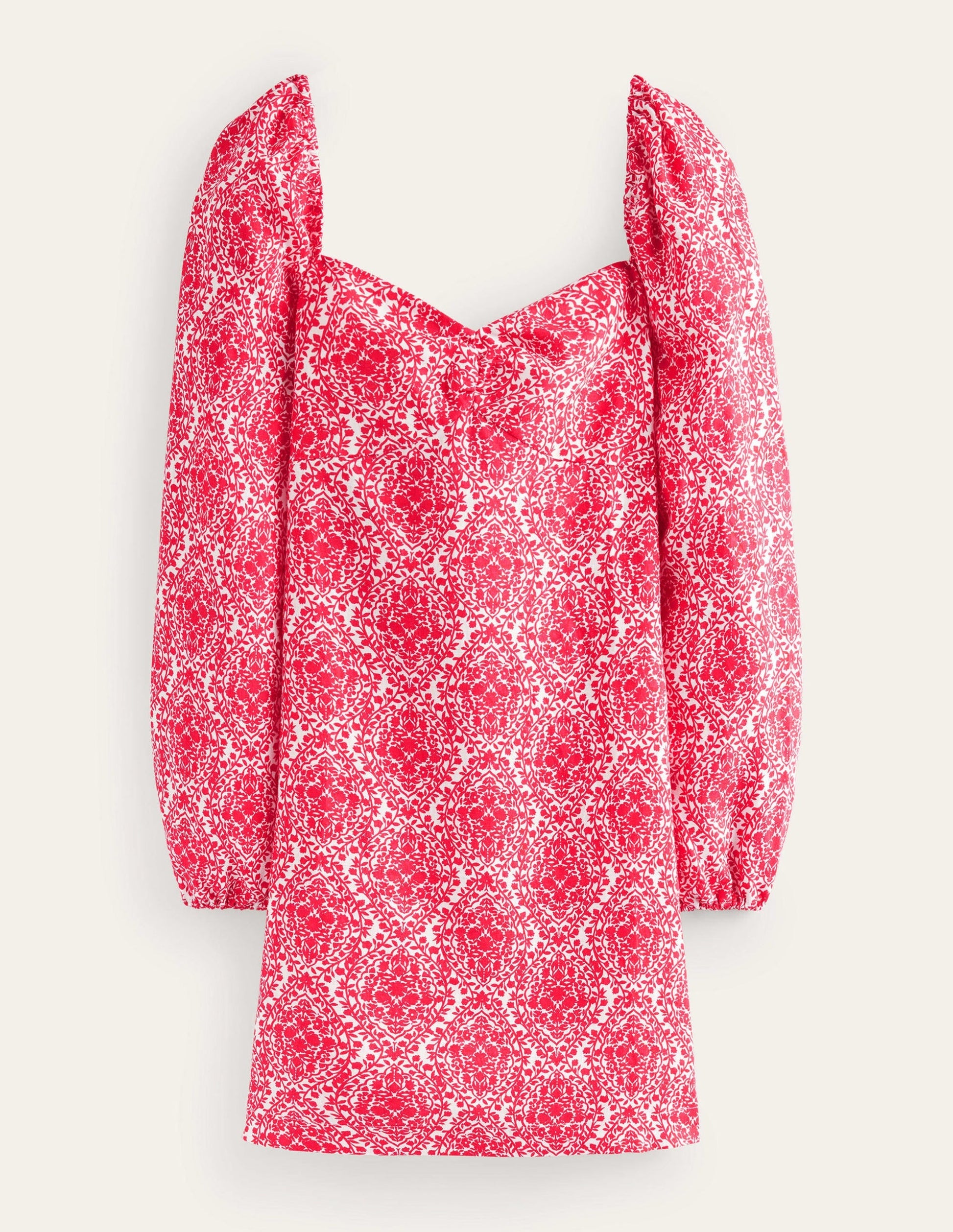 Linen Mini Shift Dress-Pop Peony, Vine Terrace-5