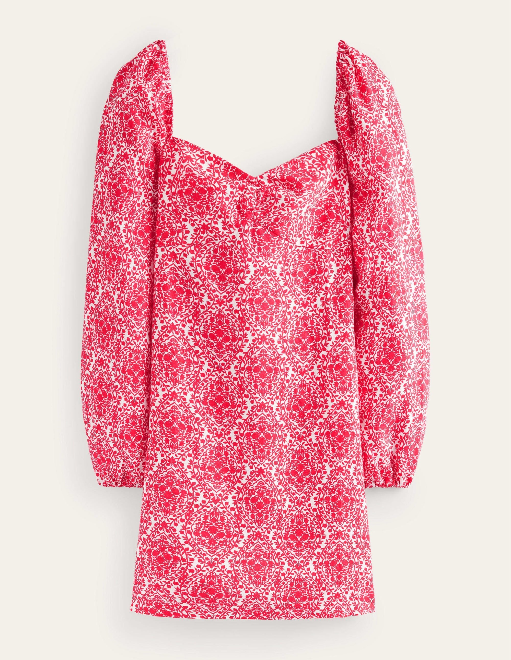 Linen Mini Shift Dress-Pop Peony, Vine Terrace - Image 5