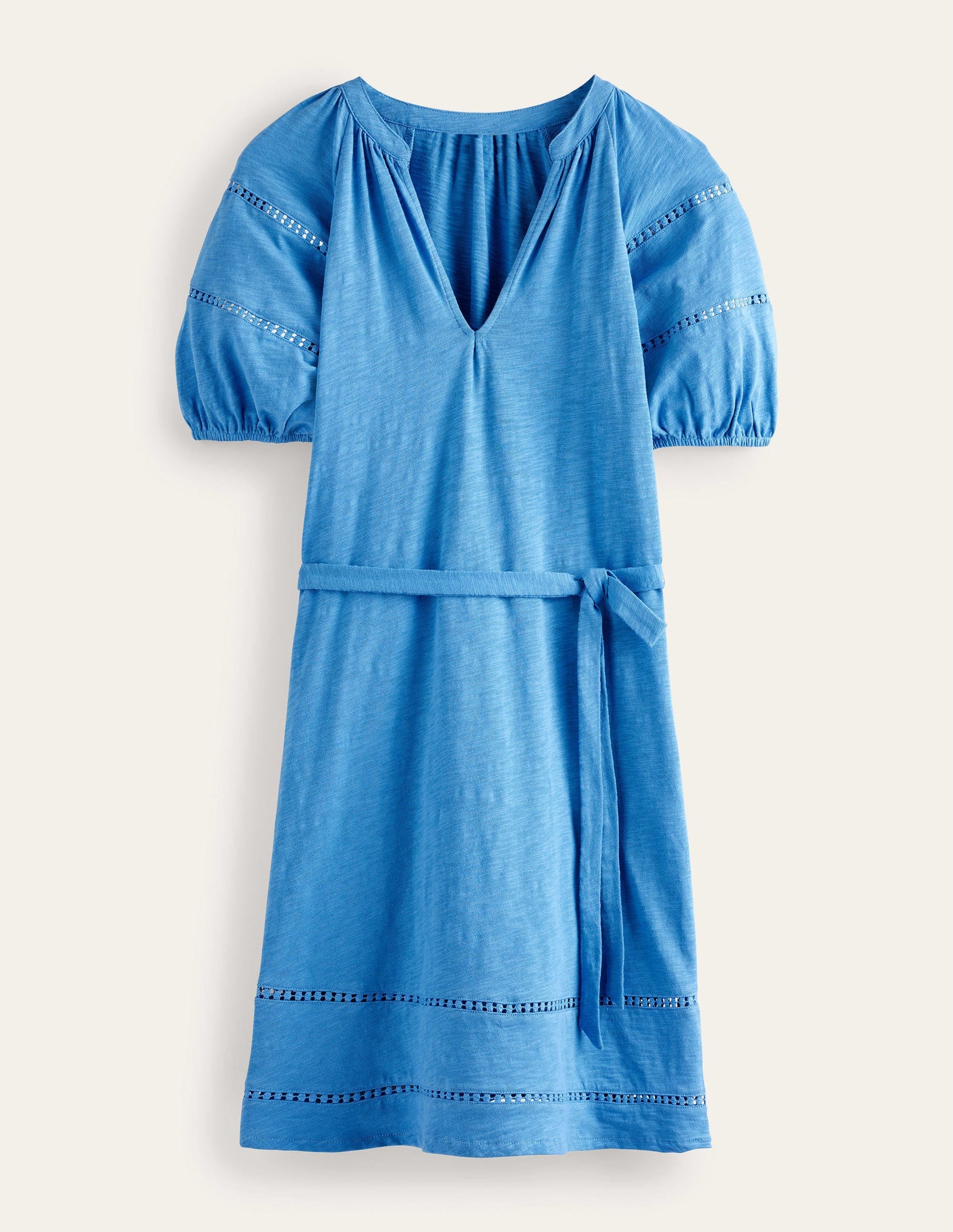 Trim Detail Jersey Dress-Porcelain Blue - Image 5