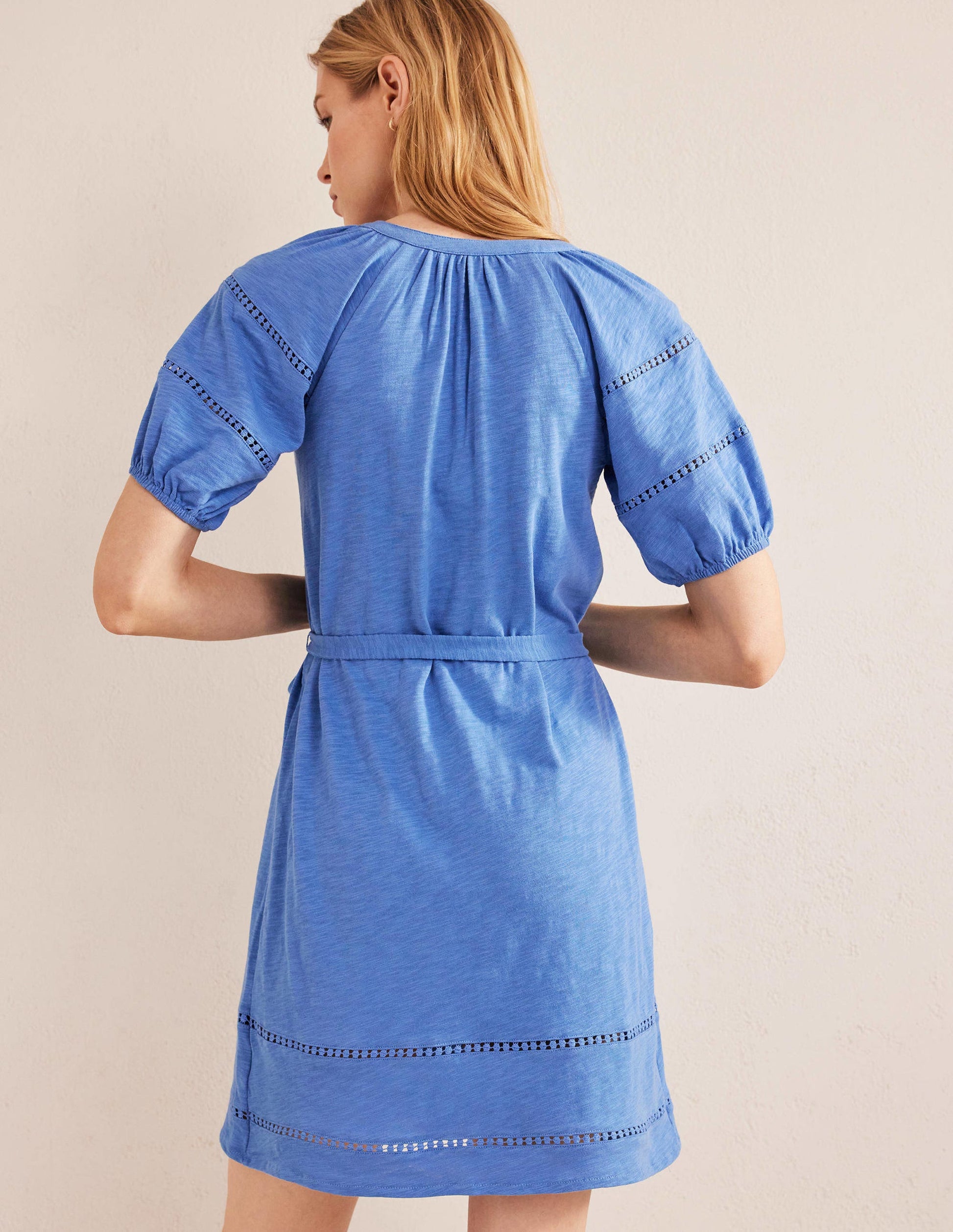 Trim Detail Jersey Dress-Porcelain Blue-3