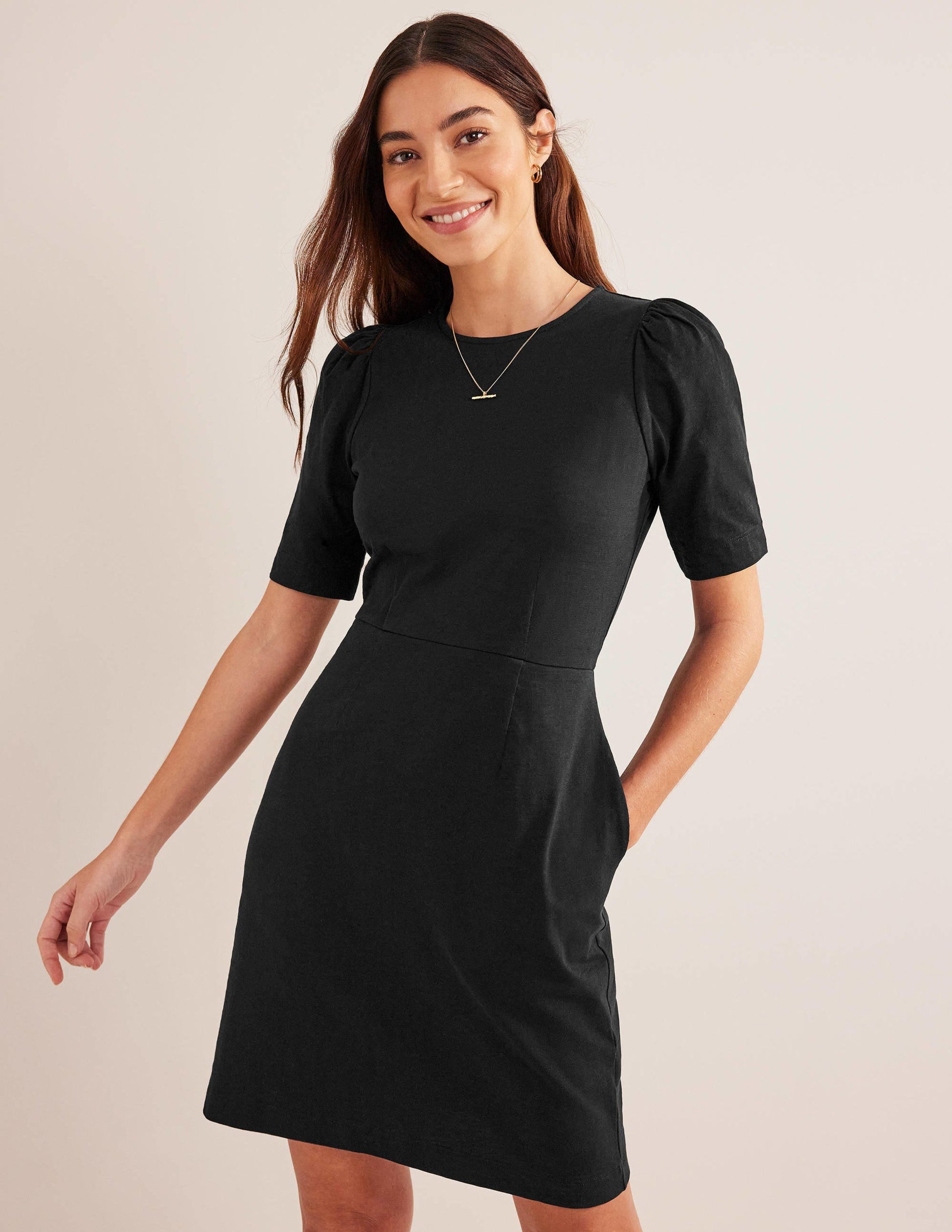 Zoe Jersey Dress-Black-1