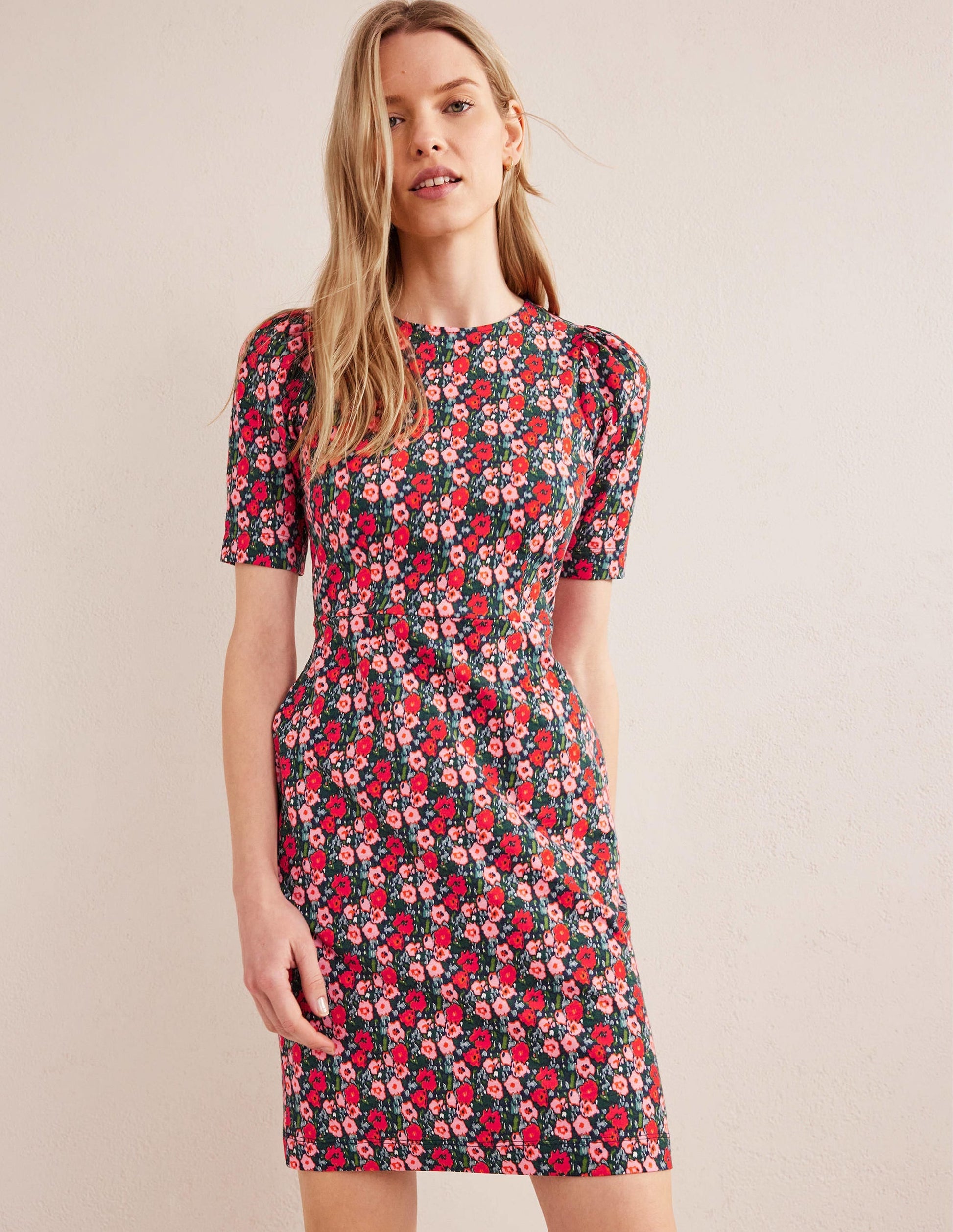 Zoe Jersey Dress-Multi, Abstract Poppy-1