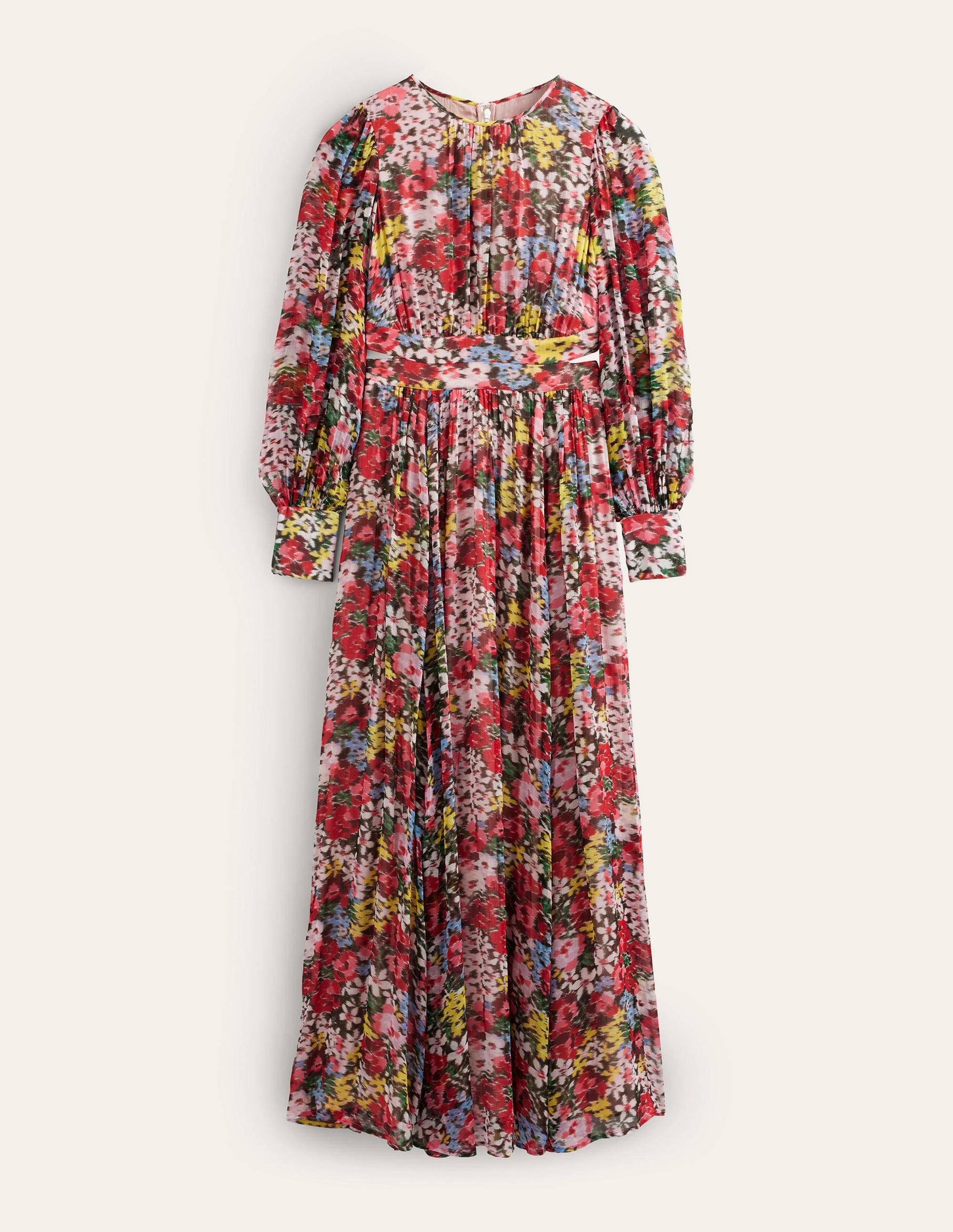 Curved Waist Maxi Dress-Multi, Moire Bloom - Image 8