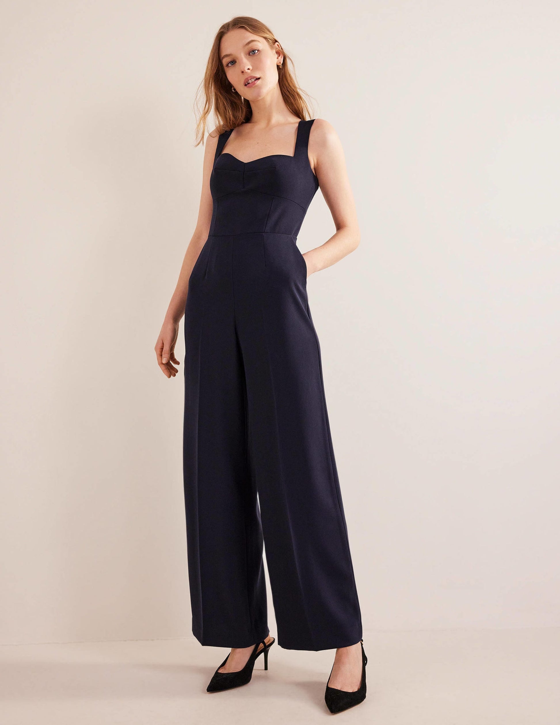 Sweetheart Wideleg Jumpsuit-Navy-4