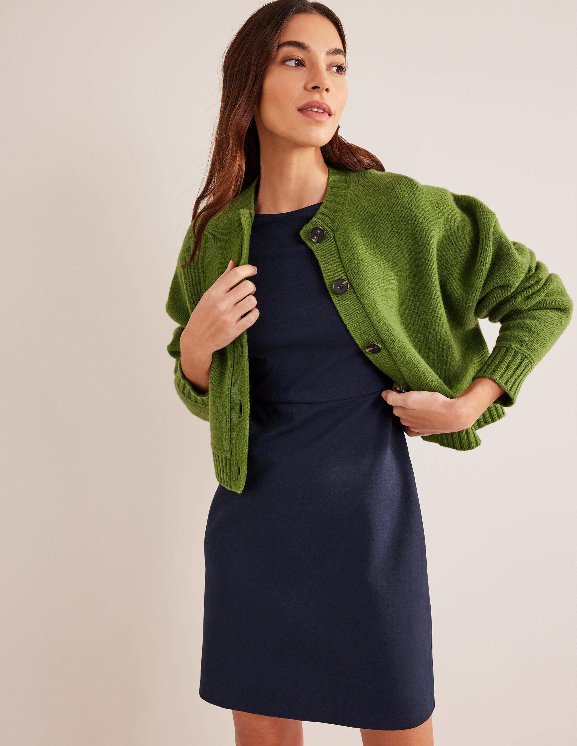 Jersey Mini Shift Dress-Navy - Image 4