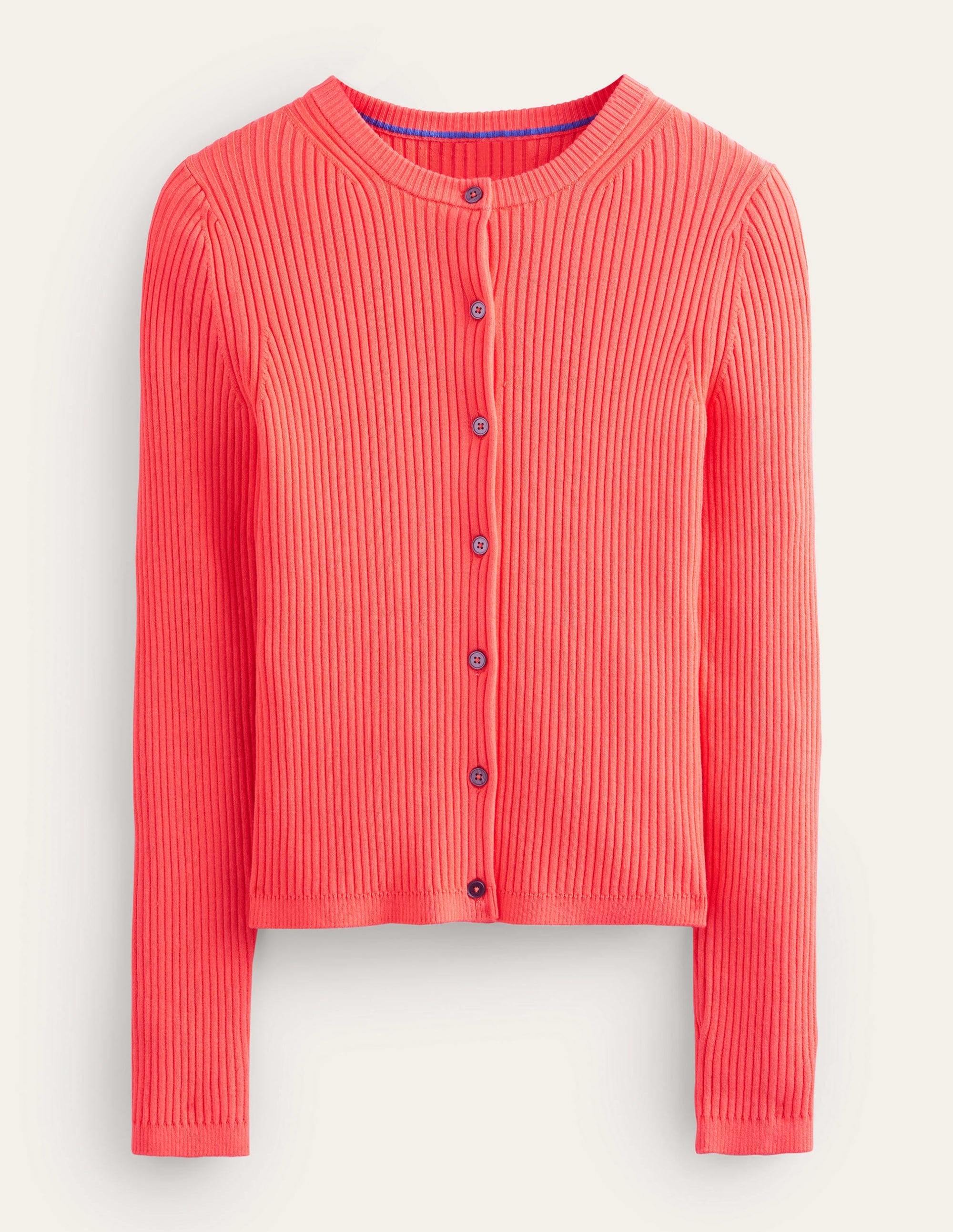 Ribbed Detail Cardigan-Watermelon Punch - Image 5