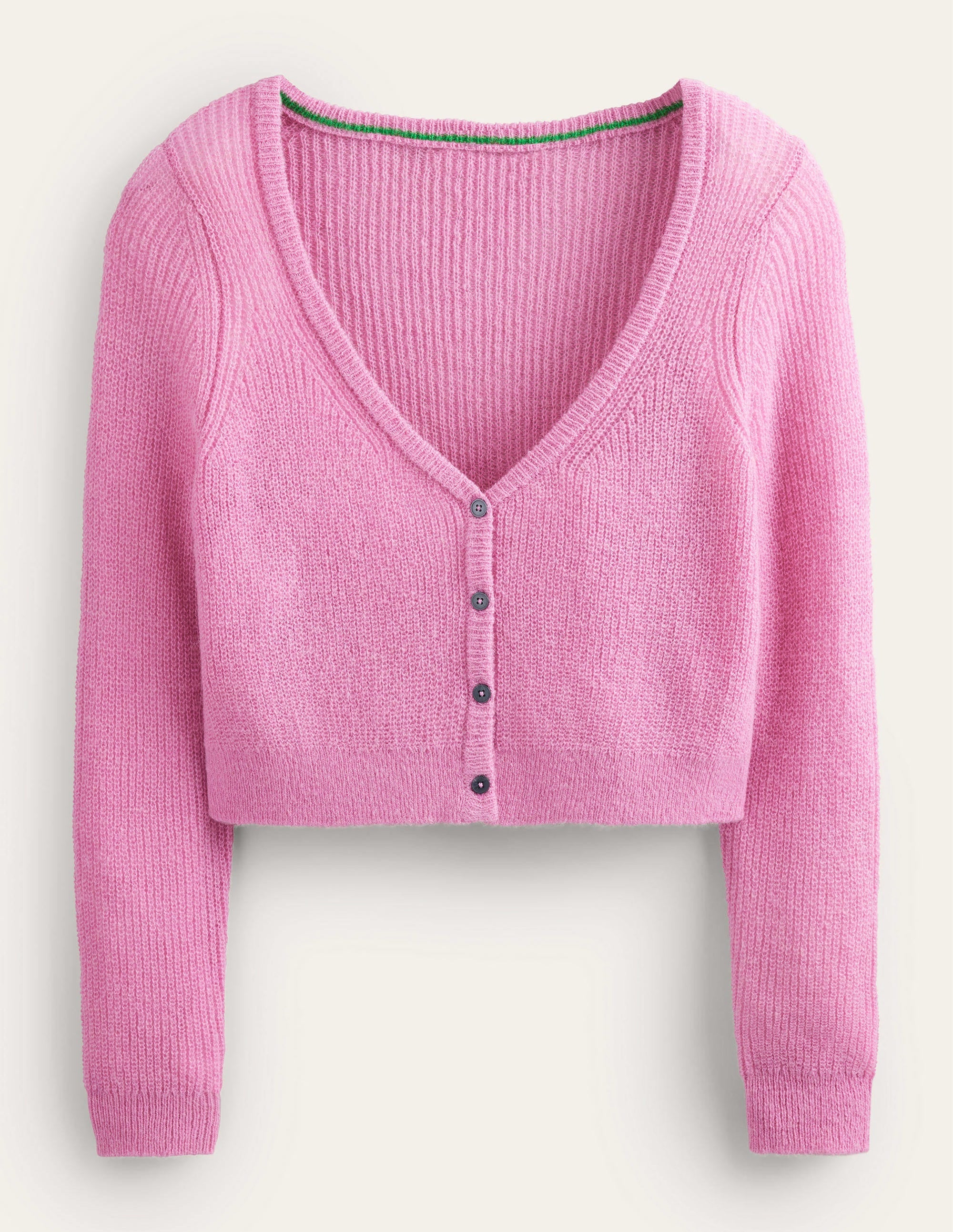 Cropped Fluffy Cardigan-Lavender Rose - Image 5