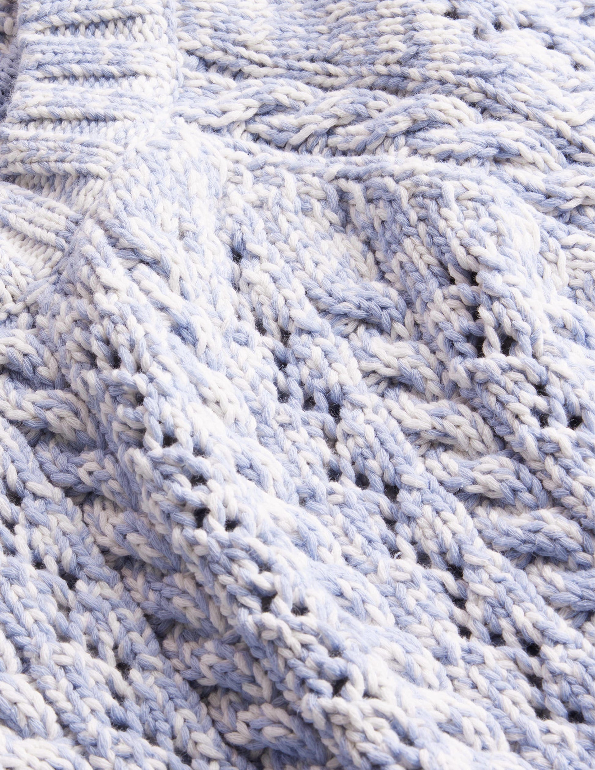 Marled Cable Jumper-Blue Blizzard, Ivory Marl-6
