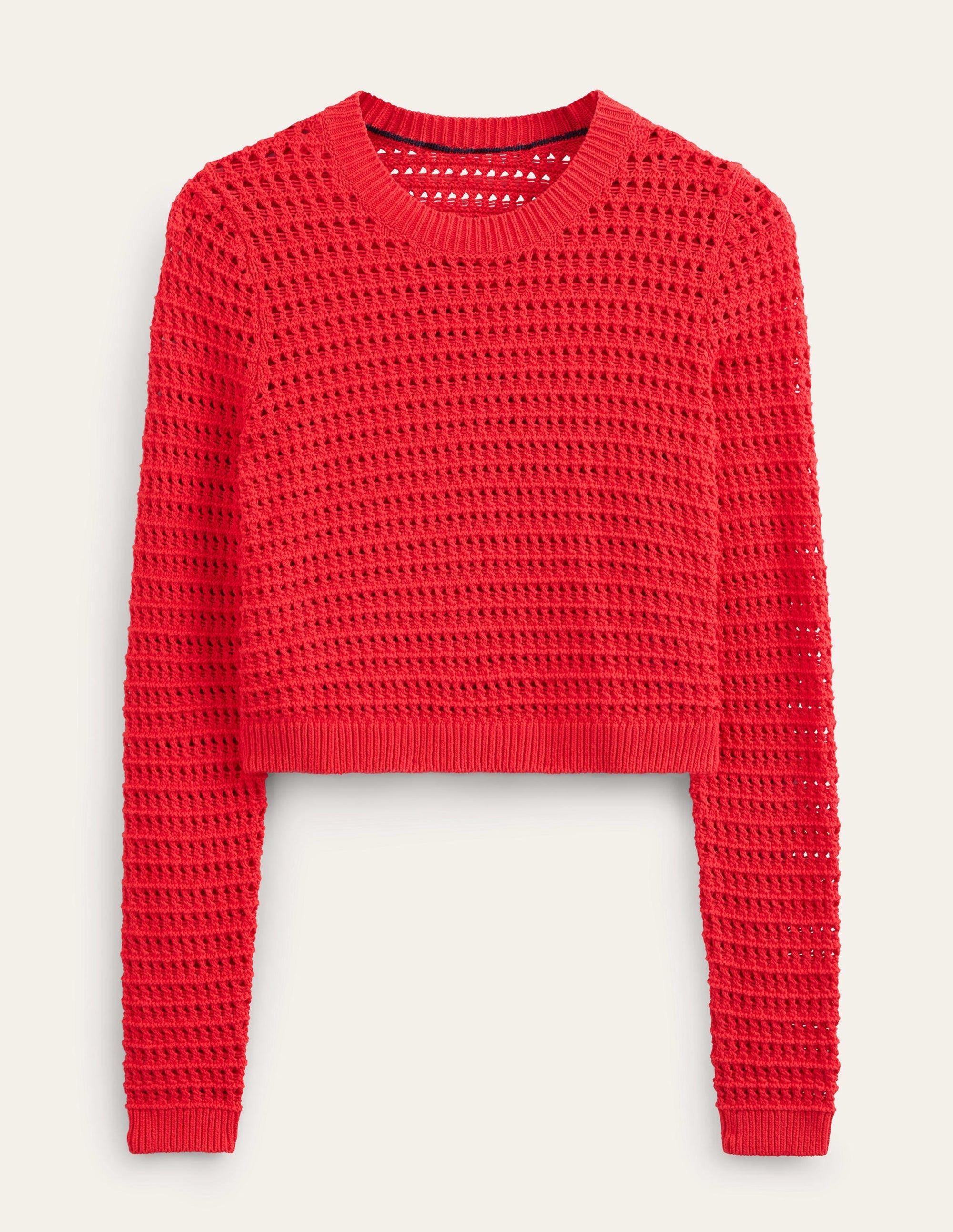 Cropped Crochet Jumper-High Risk Red - Image 5