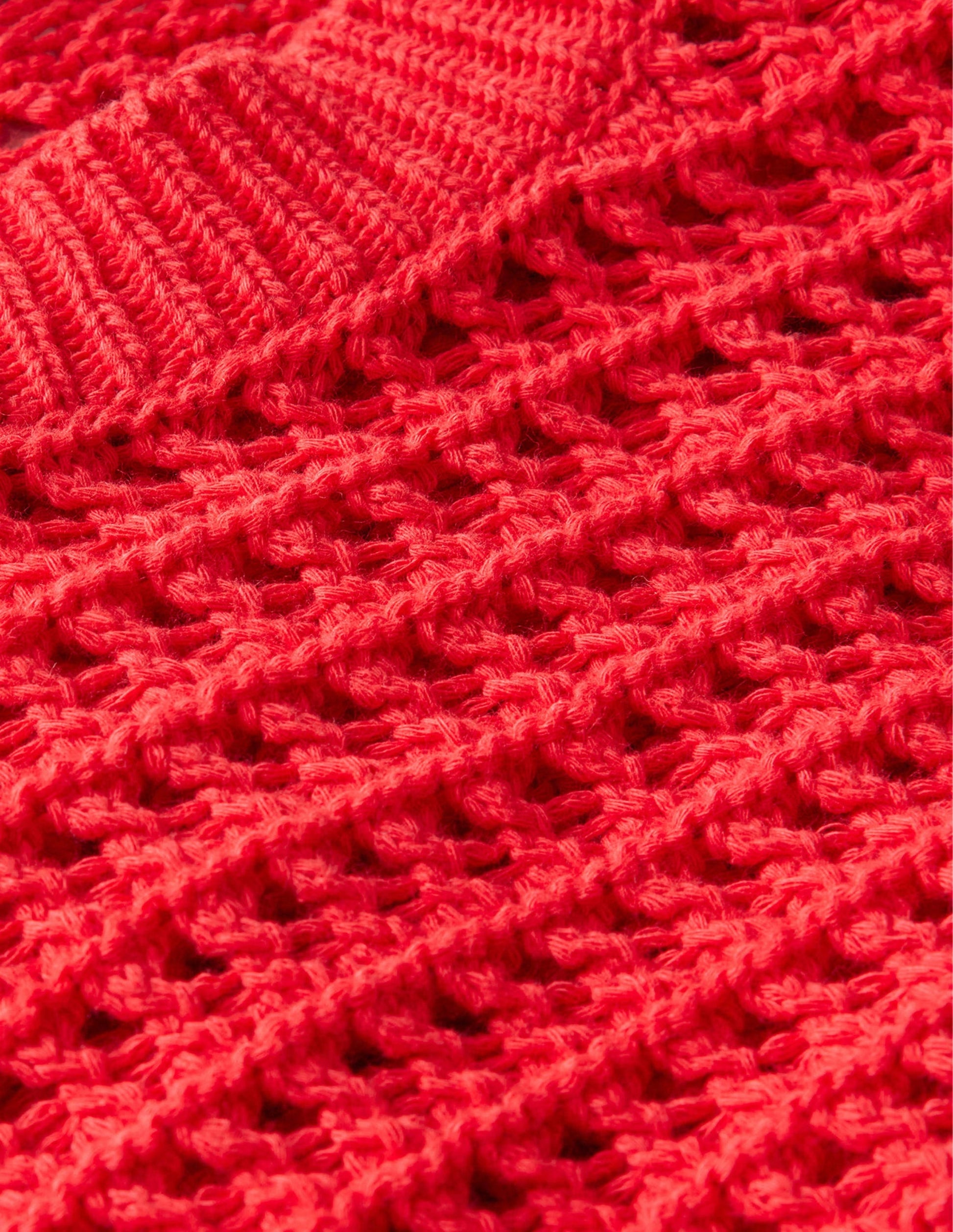Cropped Crochet Jumper-High Risk Red-6