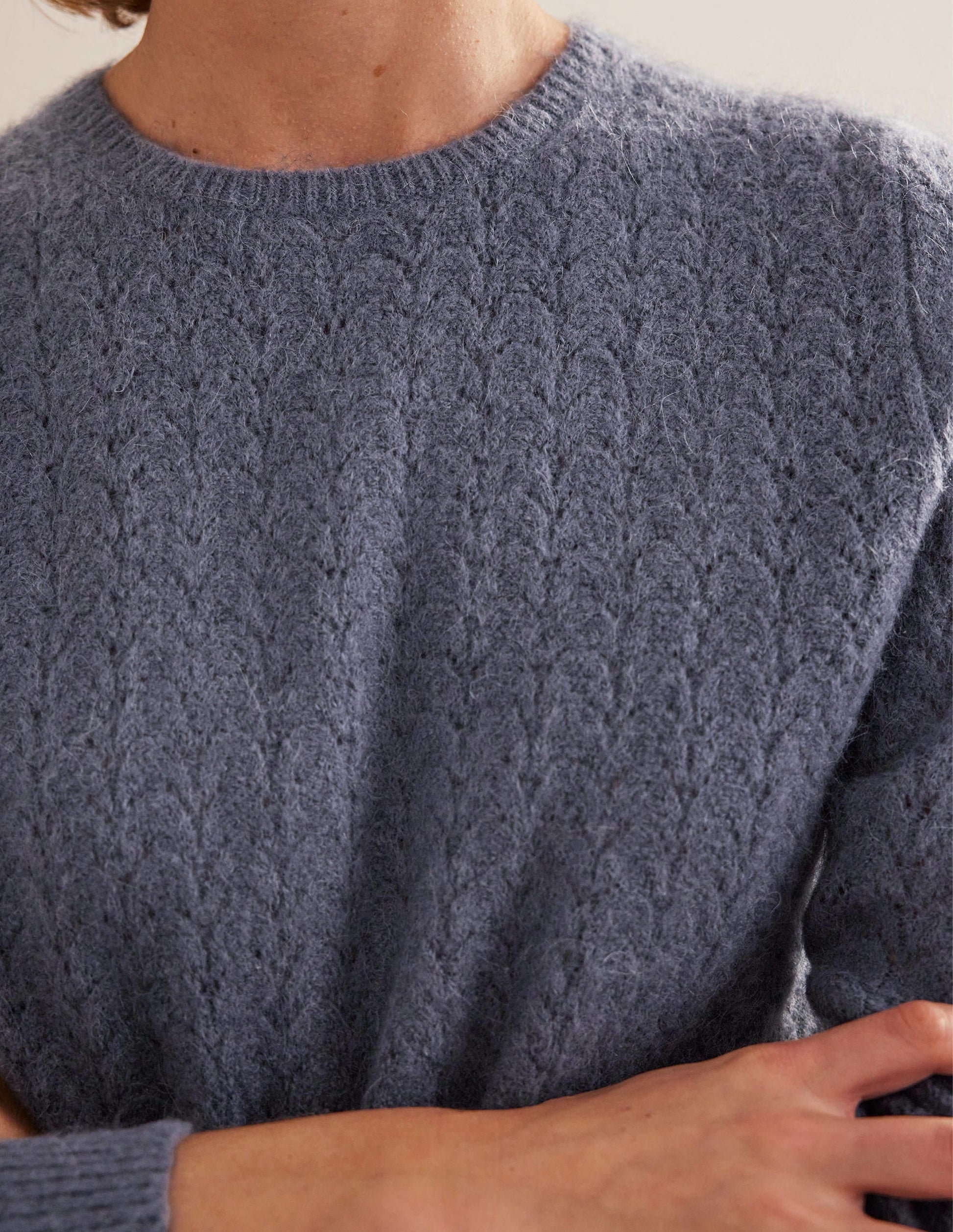 Fluffy Pointelle Jumper-Nightshadow Blue-2
