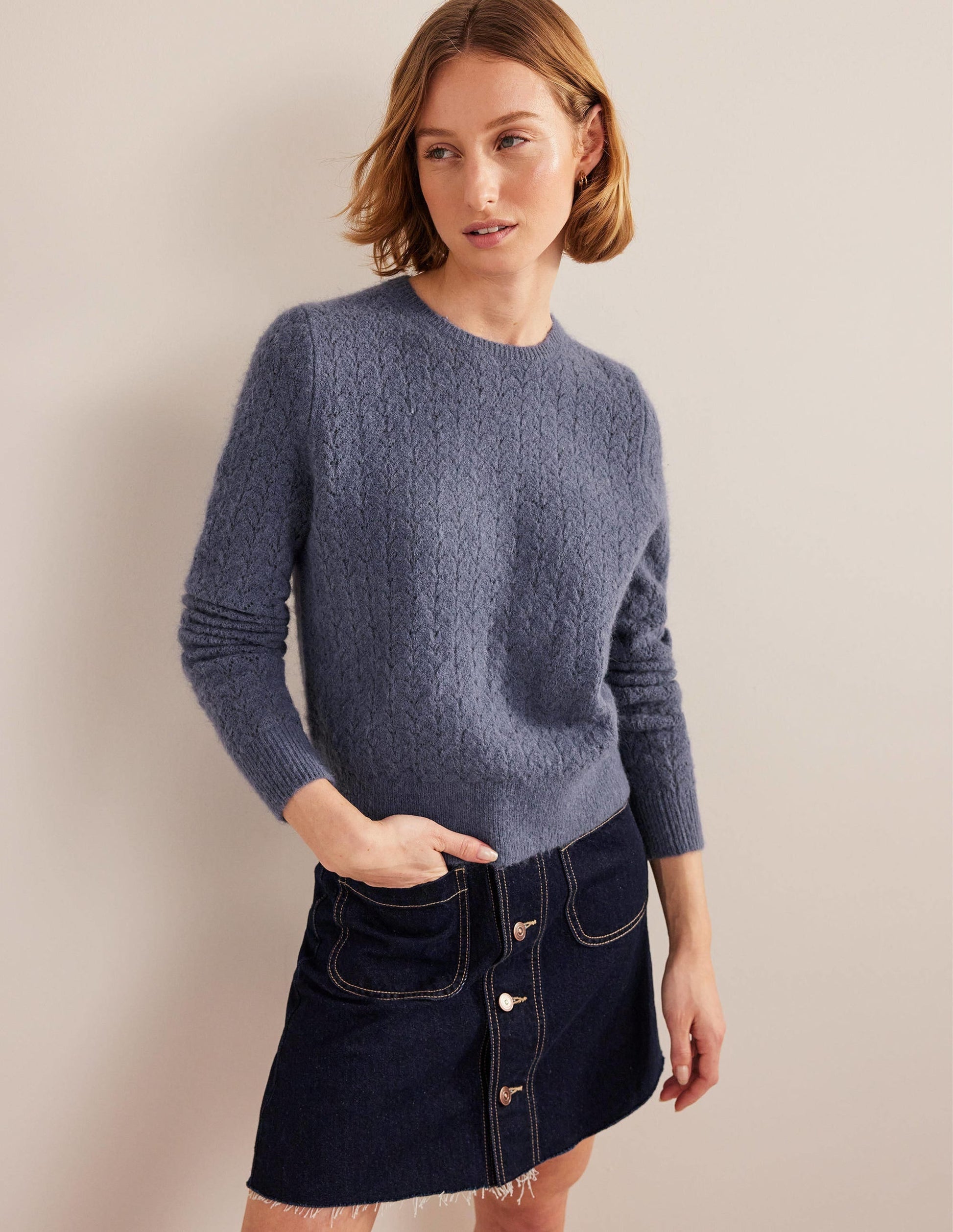 Fluffy Pointelle Jumper-Nightshadow Blue-4